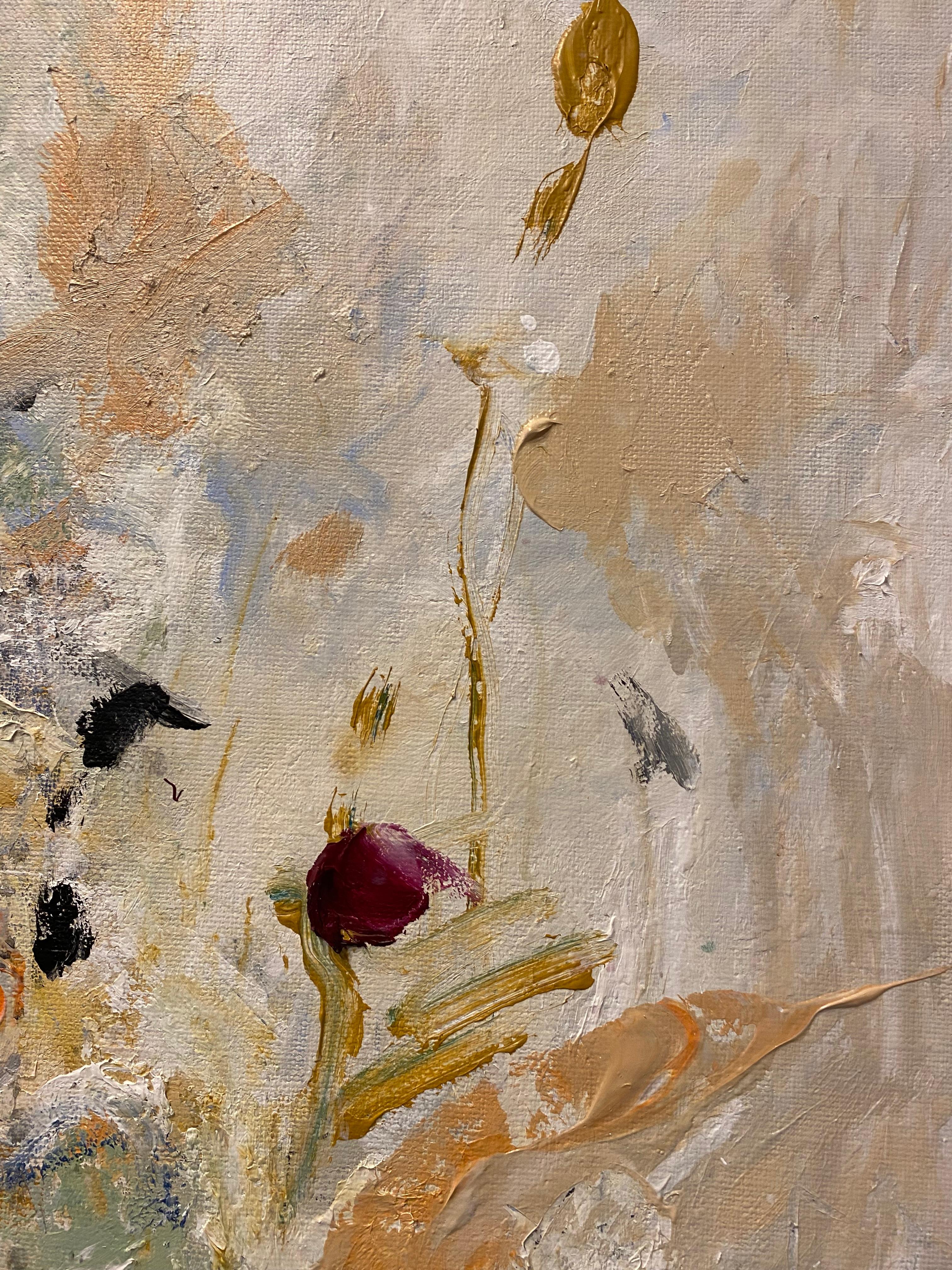 Illuminazione, verde, beige, rosa, Cy Twombley, fiori, paesaggio in vendita 2