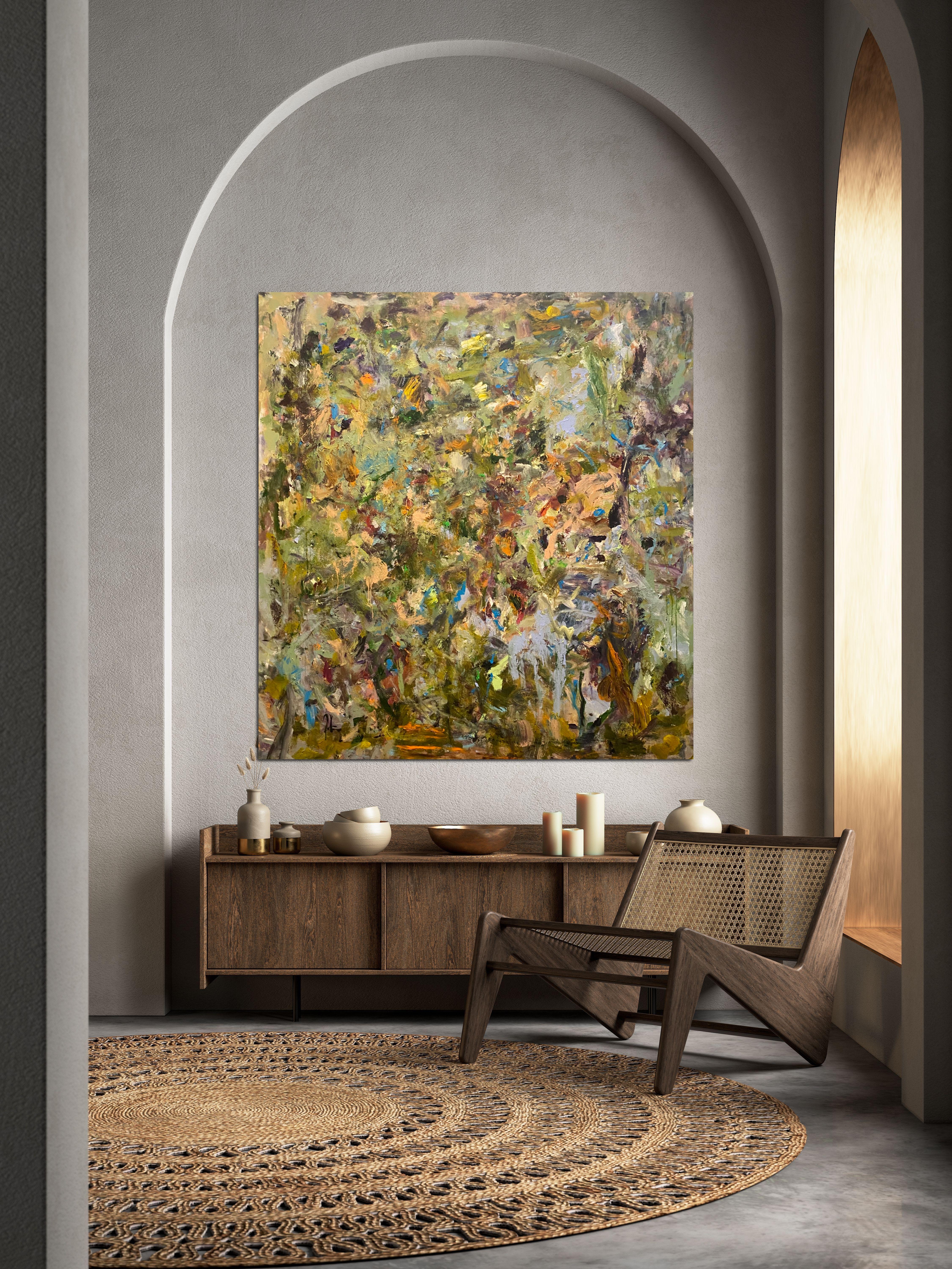 Life's Eternal Dance, expressionism, contemporary, Joan Mitchell, green, nature - Painting de Lloyd Tabing 