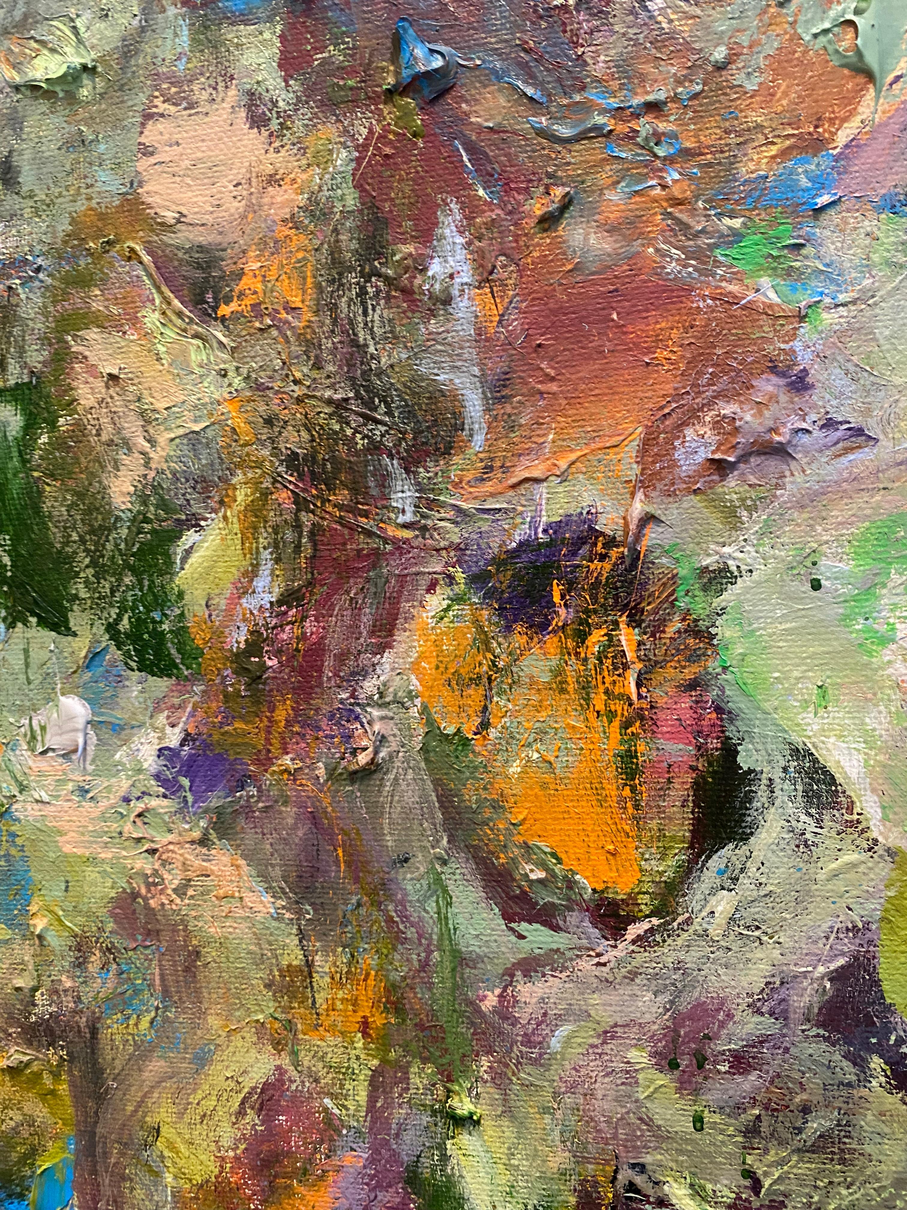 Life's Eternal Dance, expressionism, contemporary, Joan Mitchell, green, nature - Expressionnisme abstrait Painting par Lloyd Tabing 