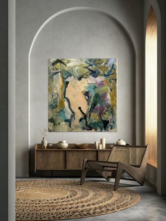 "Love By The Sea", contemporaneo, rosa chiaro, gestuale, de Kooning, espressivo, arte