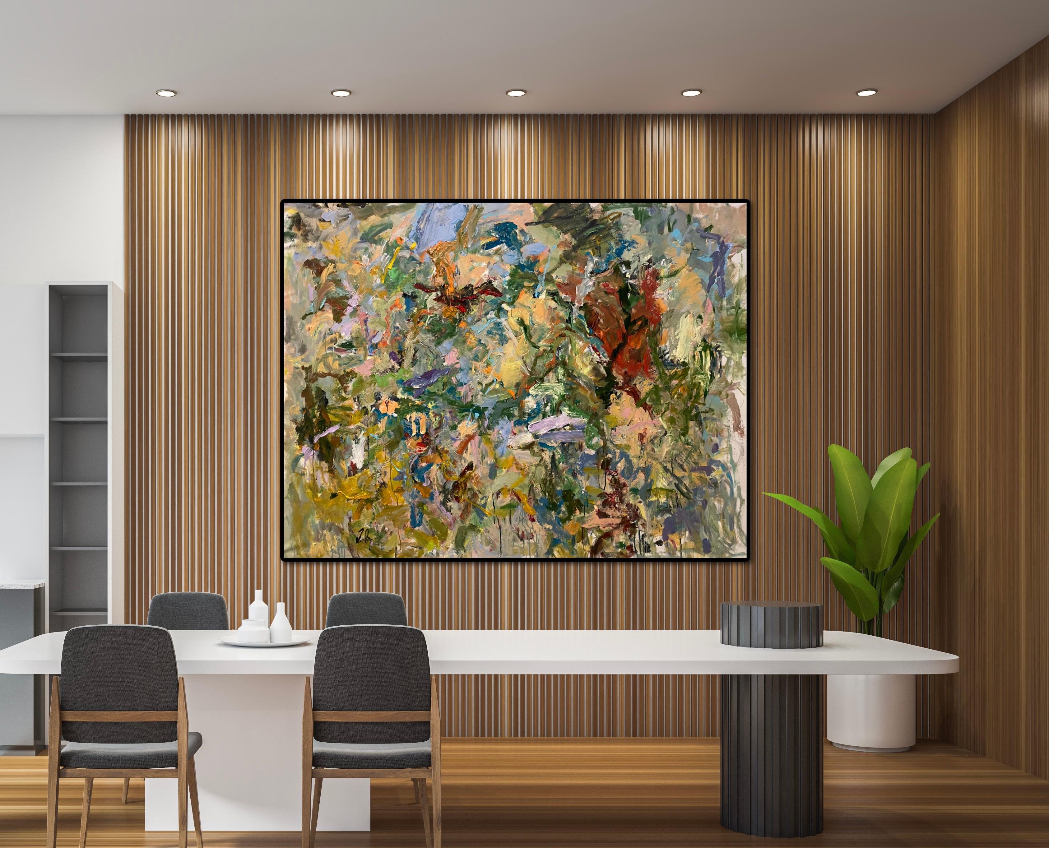 Re-Finding Of The Soul, rot, nature, joan Mitchell, expressionismus, botanisch – Painting von Lloyd Tabing 