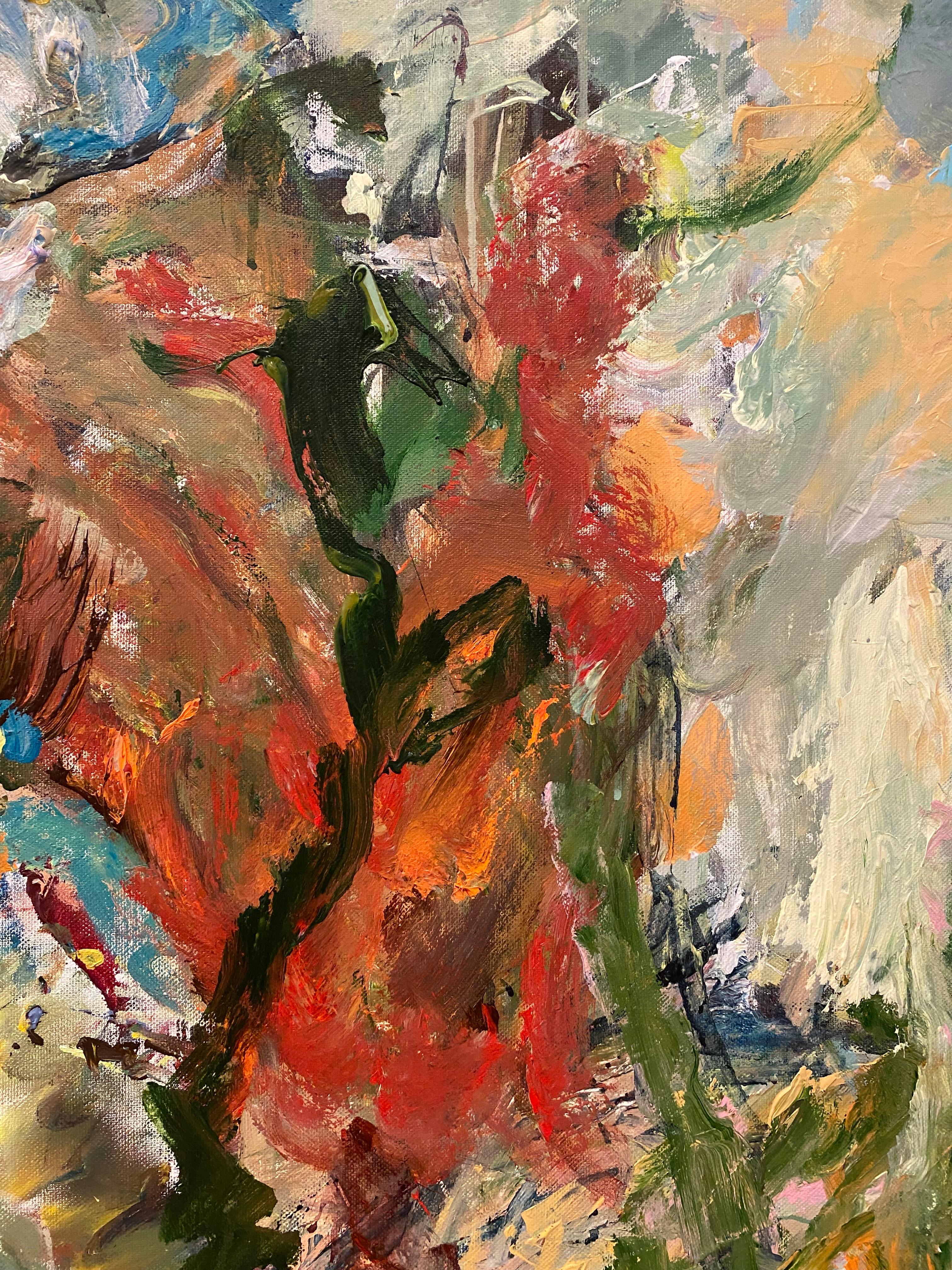 Re-Finding Of The Soul, rot, nature, joan Mitchell, expressionismus, botanisch (Braun), Landscape Painting, von Lloyd Tabing 