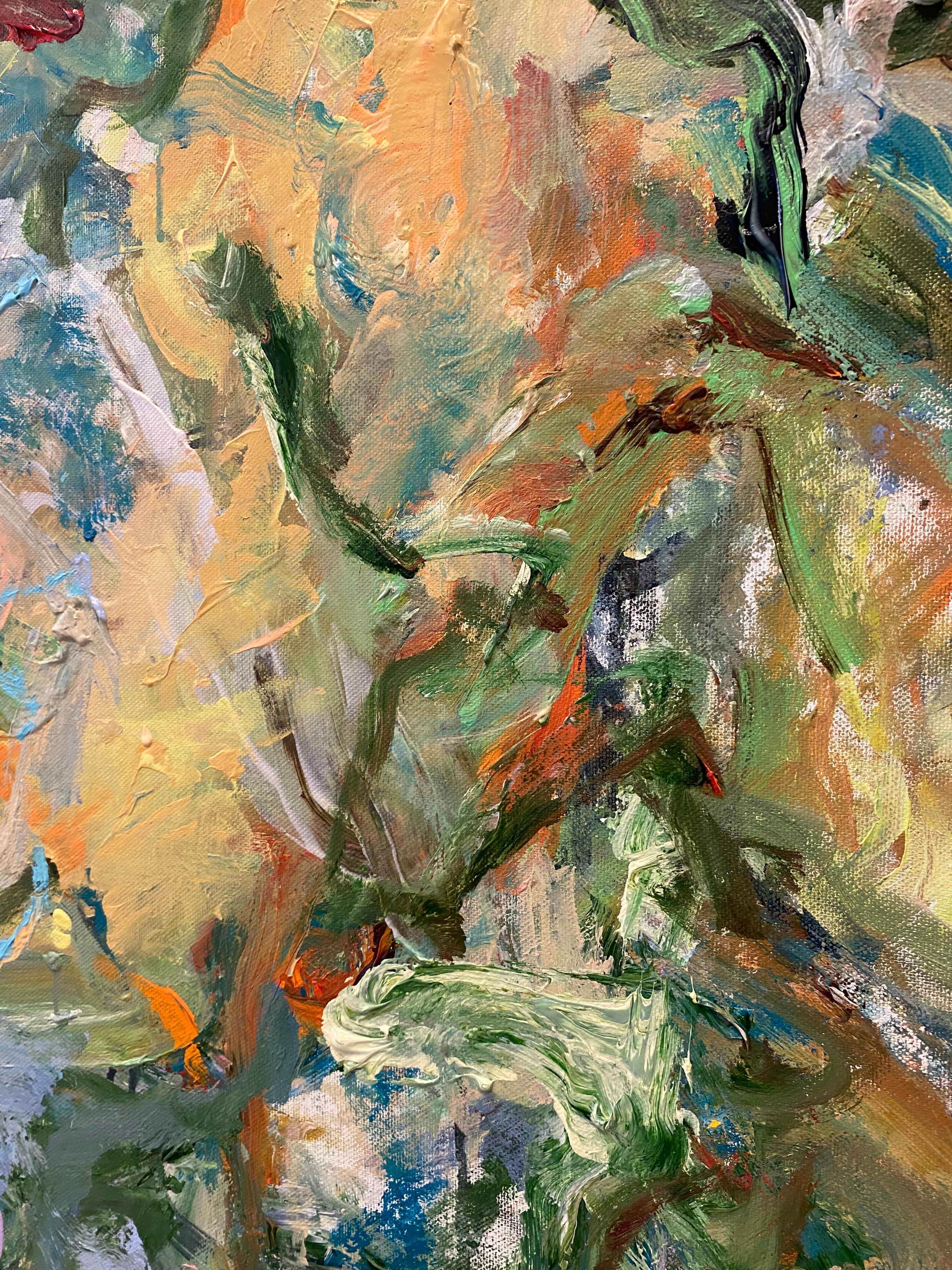 Dieses Gemälde ist Teil einer neuen Serie, die ich im Herbst 2025 unter dem Titel Kontemplation und Introspektion begonnen habe. In dieser Serie untersuche ich die tiefe Beziehung zwischen der Natur und der menschlichen Erfahrung. Die Kollektion