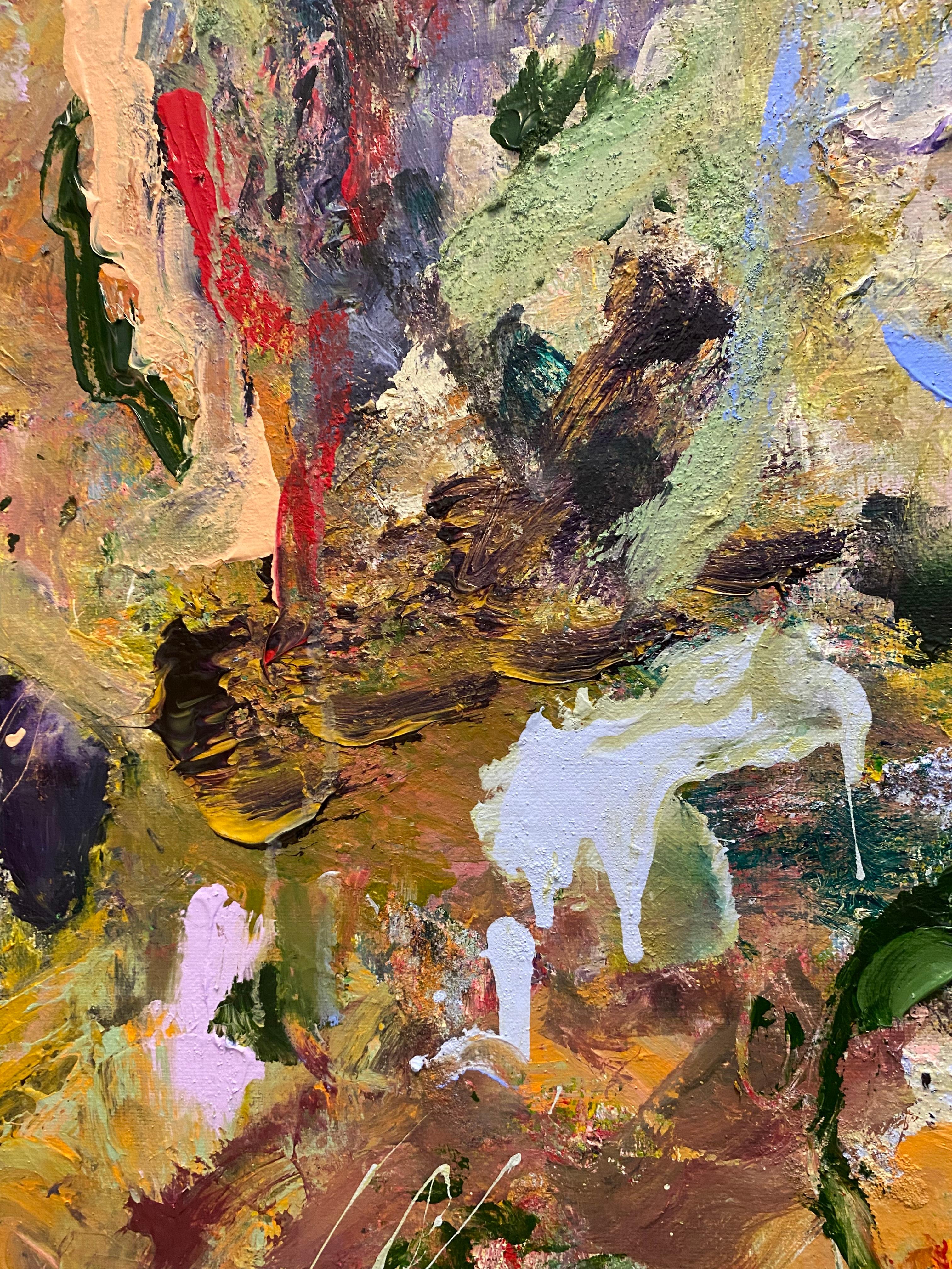 Reflection of Perception, expressionism, Joan Mitchell, Koons, contemporary - Marron Abstract Painting par Lloyd Tabing 
