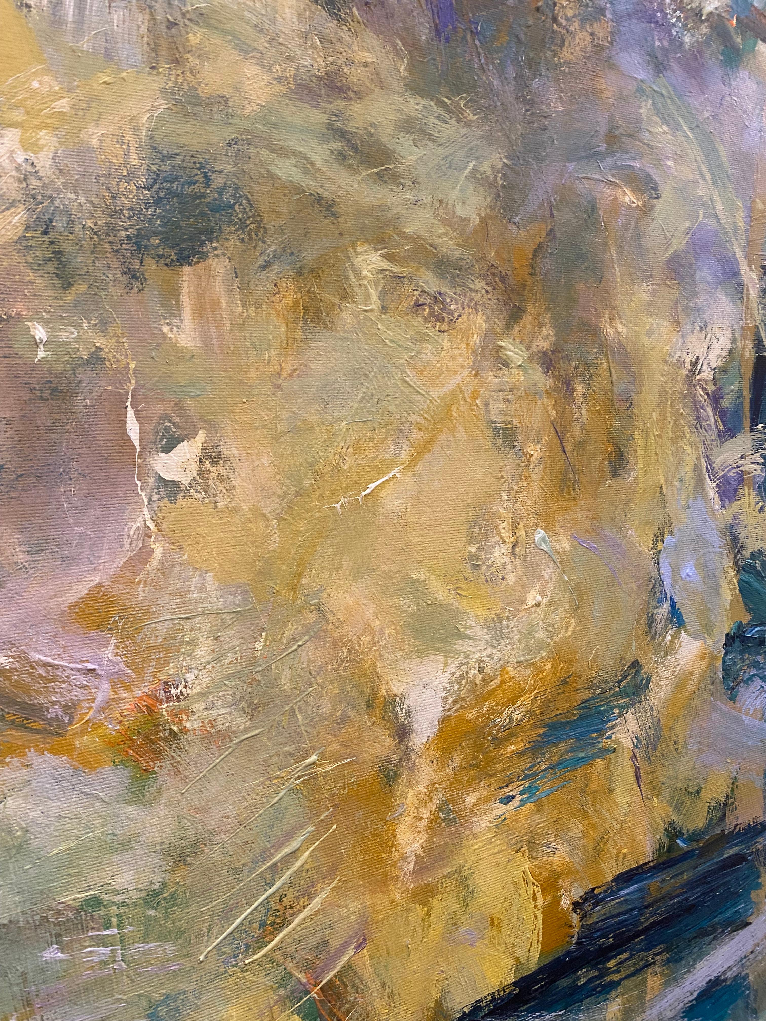 September - Brown Abstract Painting by Lloyd Tabing 