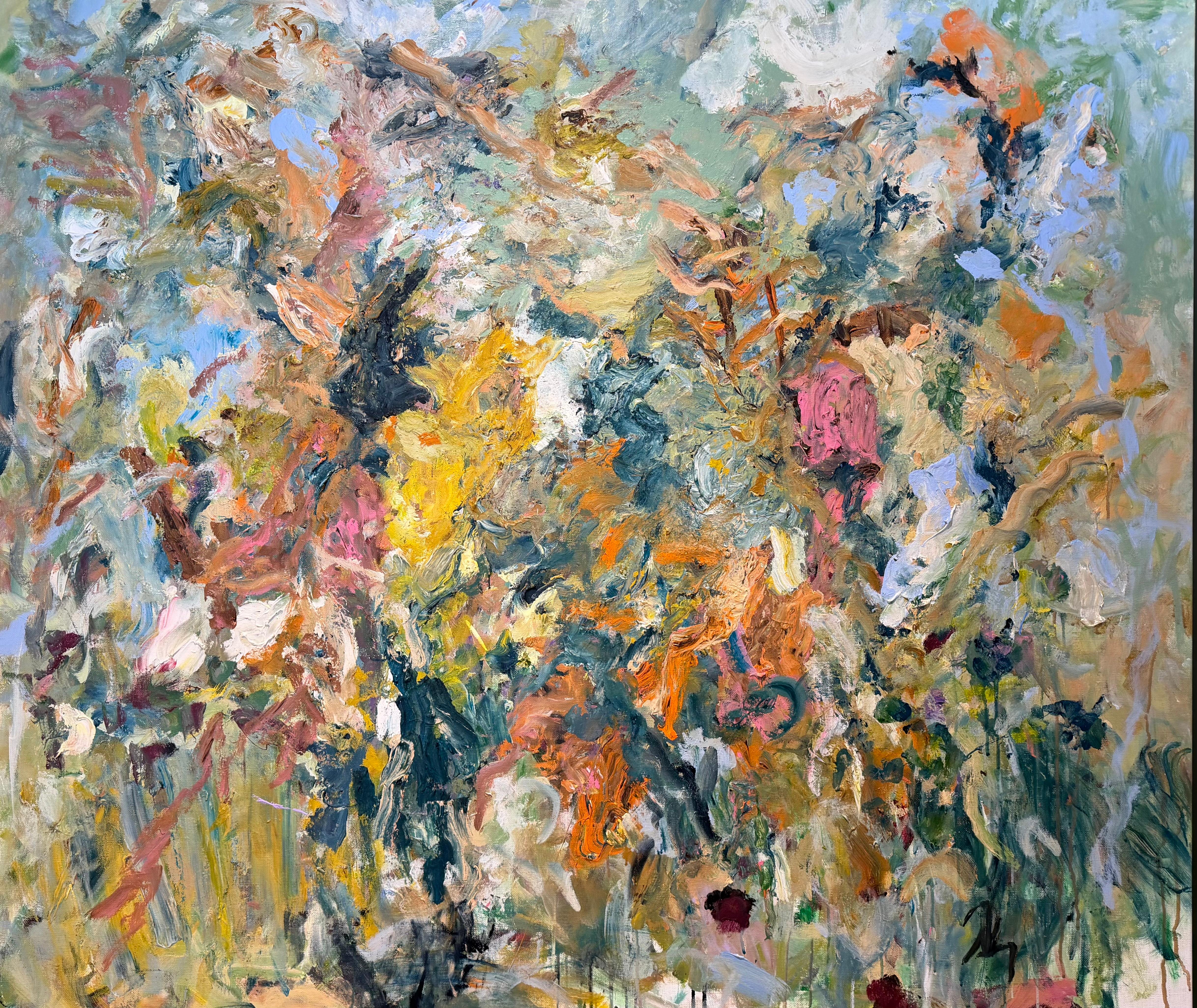 Landscape Painting Lloyd Tabing  - Serendipity, printemps, gestuel, Joan Mitchell, Larry Poons, rose, contemporain
