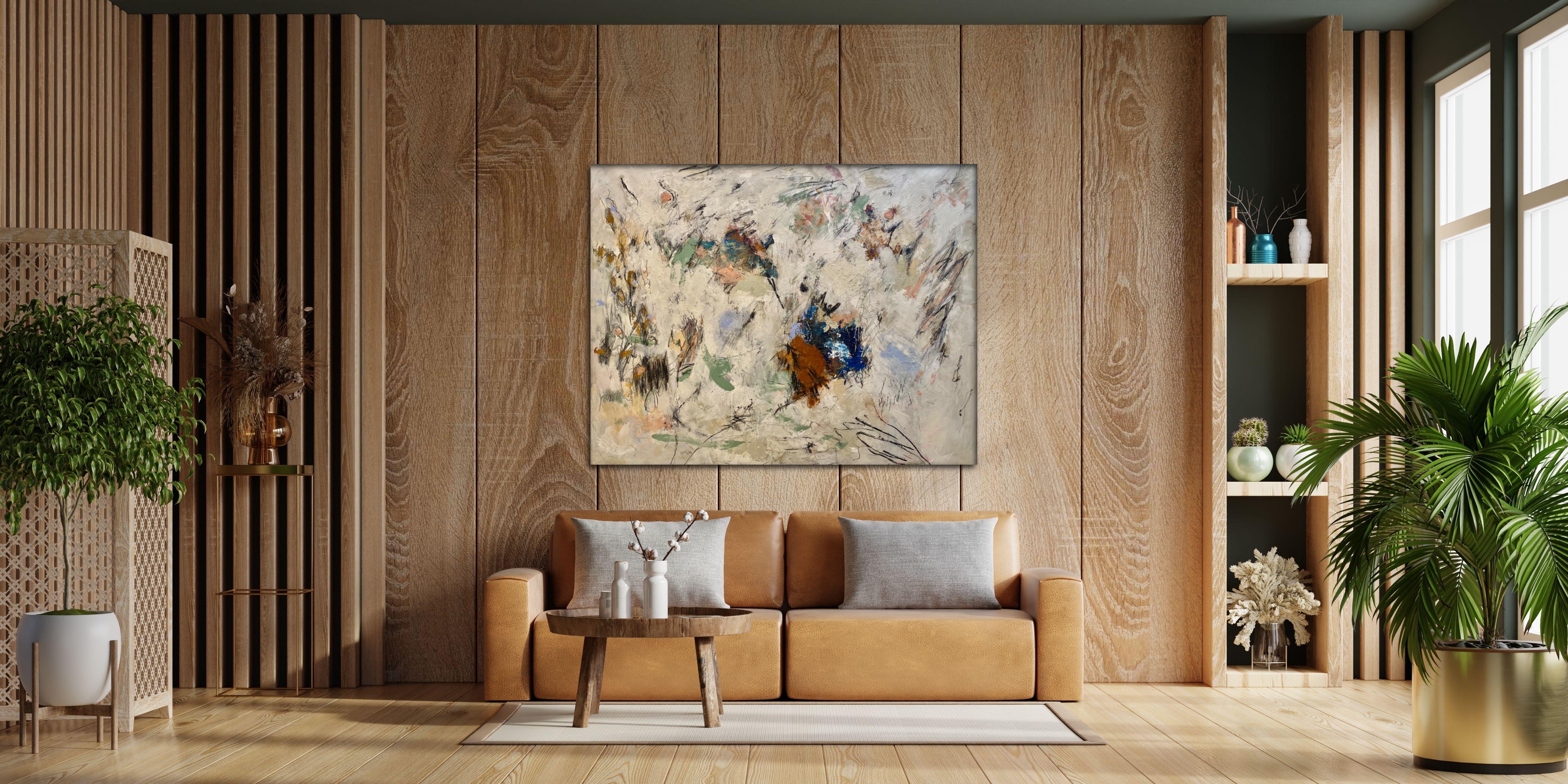 Serenity In Quiet Moments, minimalist, Cy Twombley, expressionism, large - Painting by Lloyd Tabing 