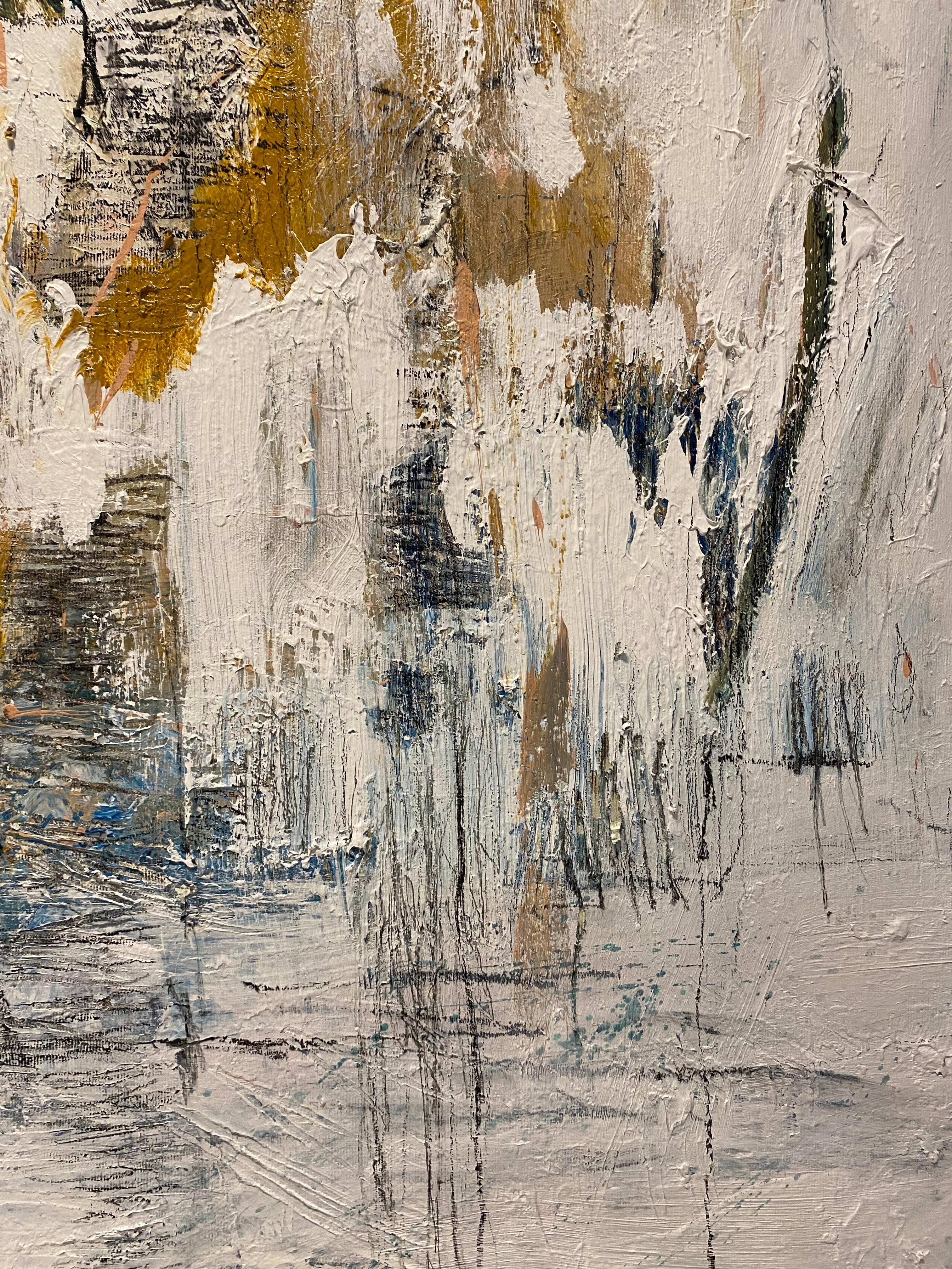 Softness Of Days End, minimalists, cy twombly, contemporary, modern, flower - Brown Landscape Painting by Lloyd Tabing 