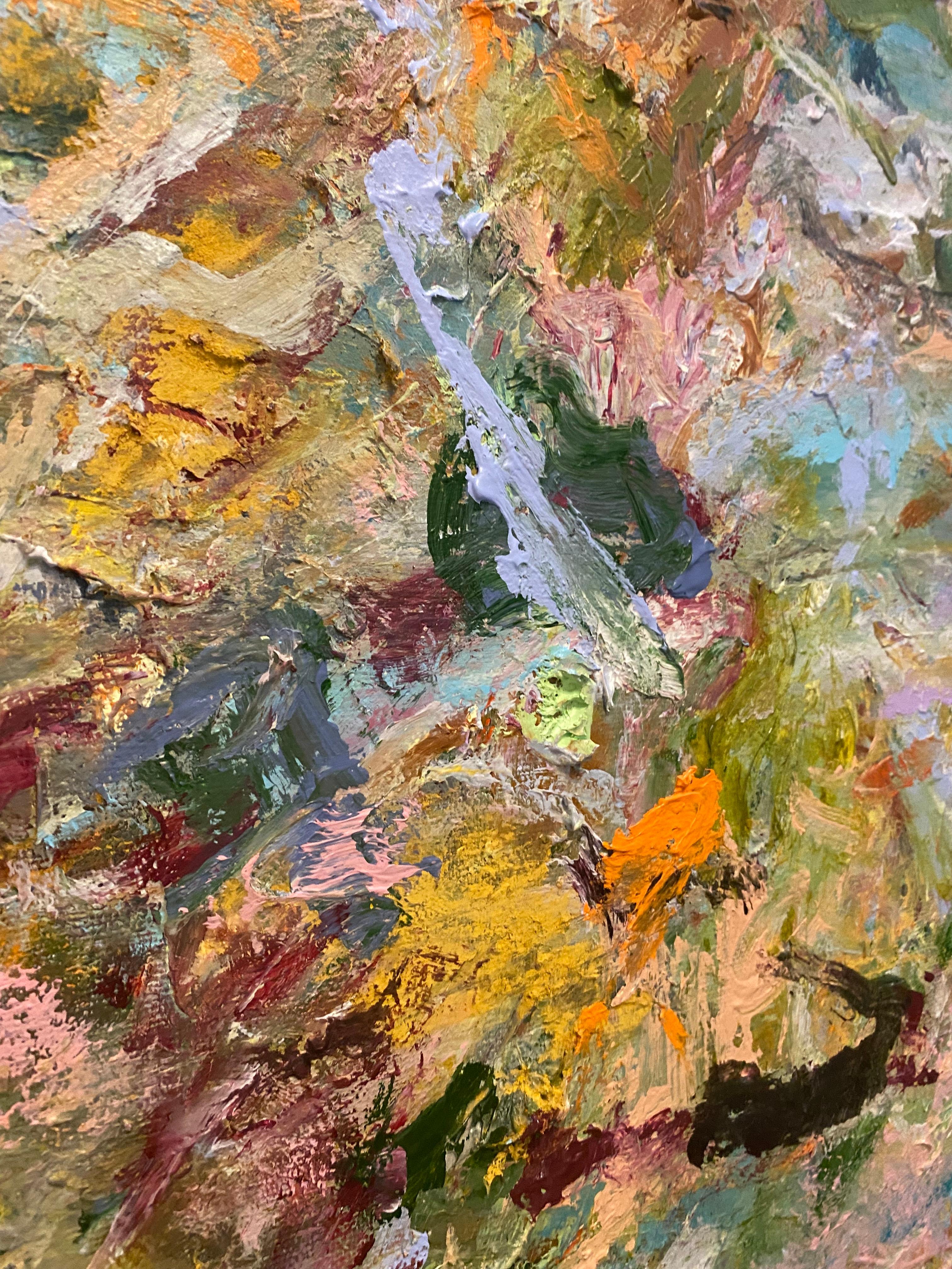Soul Searching, Orange, turquoise, Joan Mitchell, bleu clair, grand, paysage en vente 5