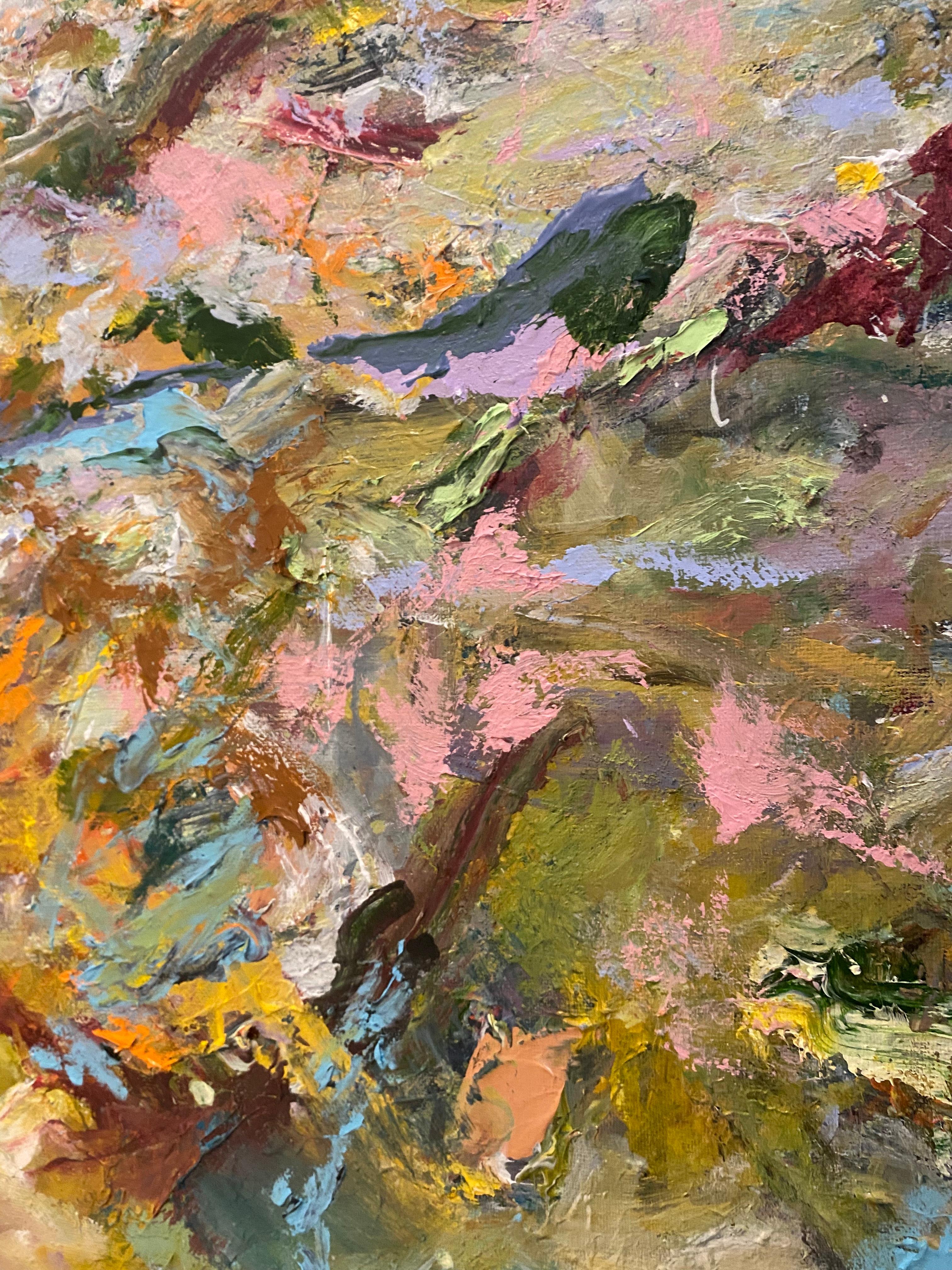 Soul Searching, Orange, turquoise, Joan Mitchell, bleu clair, grand, paysage en vente 1