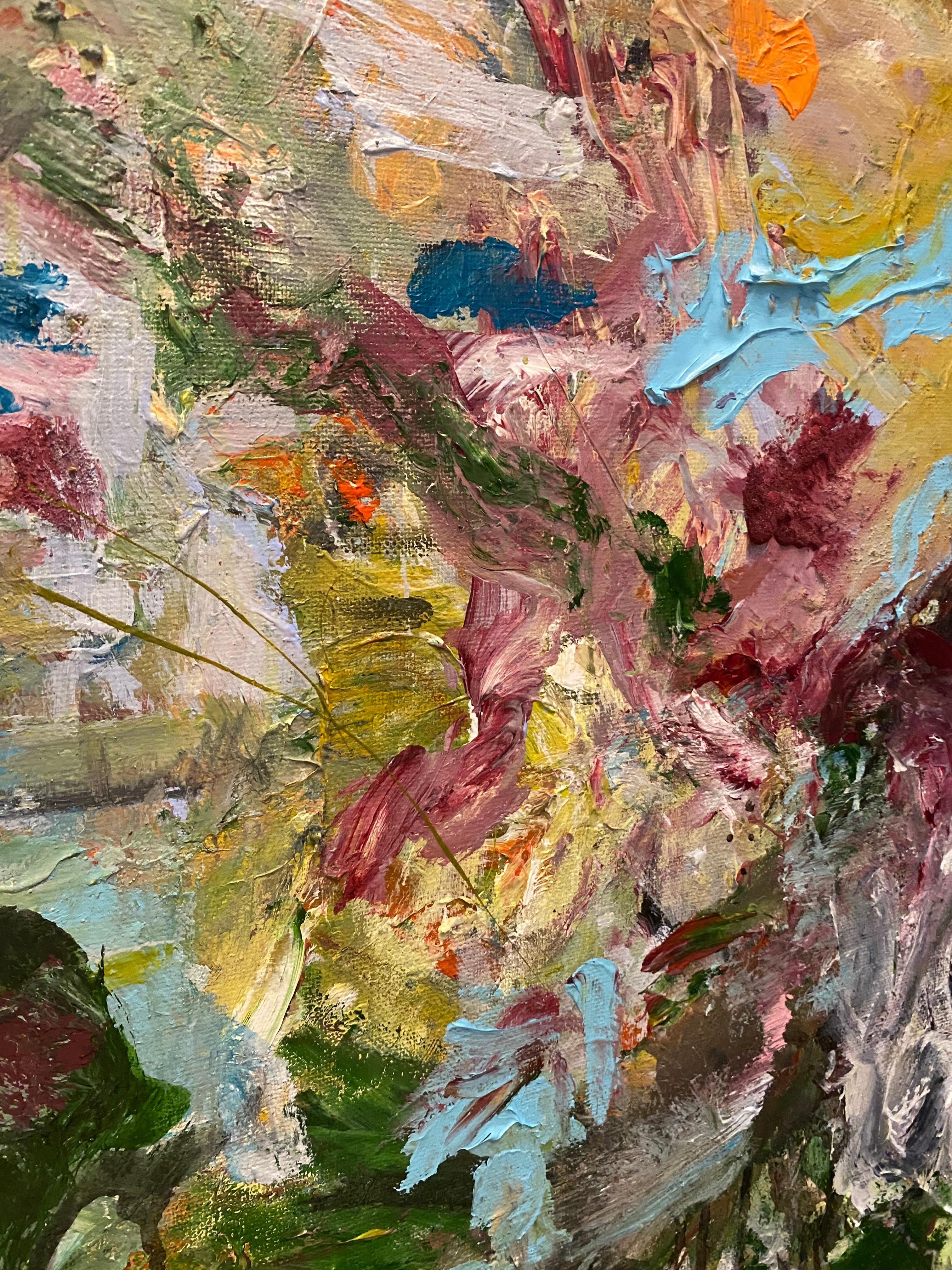 Soul Searching, Orange, turquoise, Joan Mitchell, bleu clair, grand, paysage en vente 4
