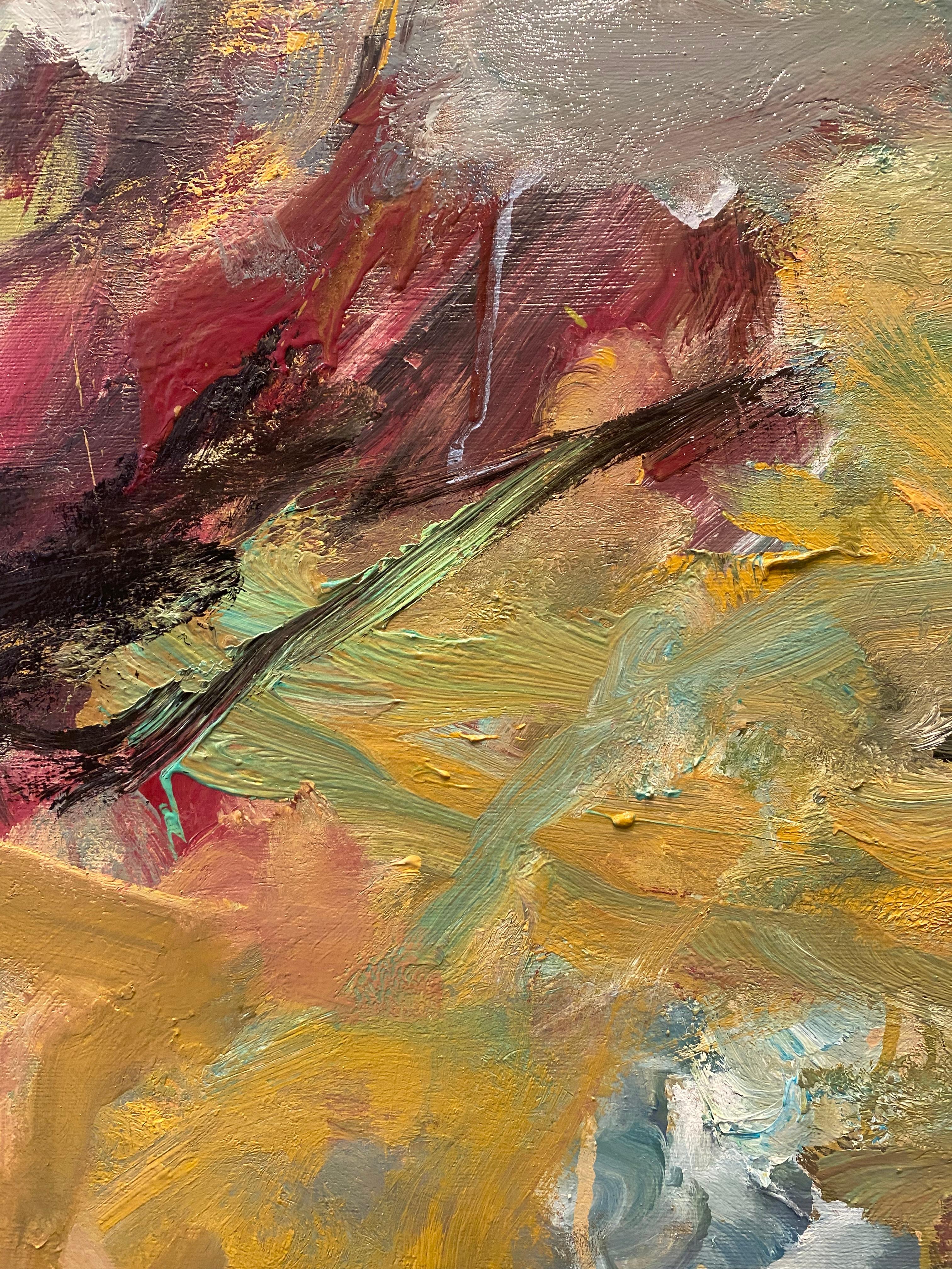 Sounds From The Paper Airplane, red, ochre, water, De Kooning, green, movement For Sale 3
