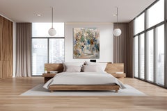 State Of Blue, Blumen, Landschaft, Cy Twombley, Mischtechnik, Rosa, Interieurkunst