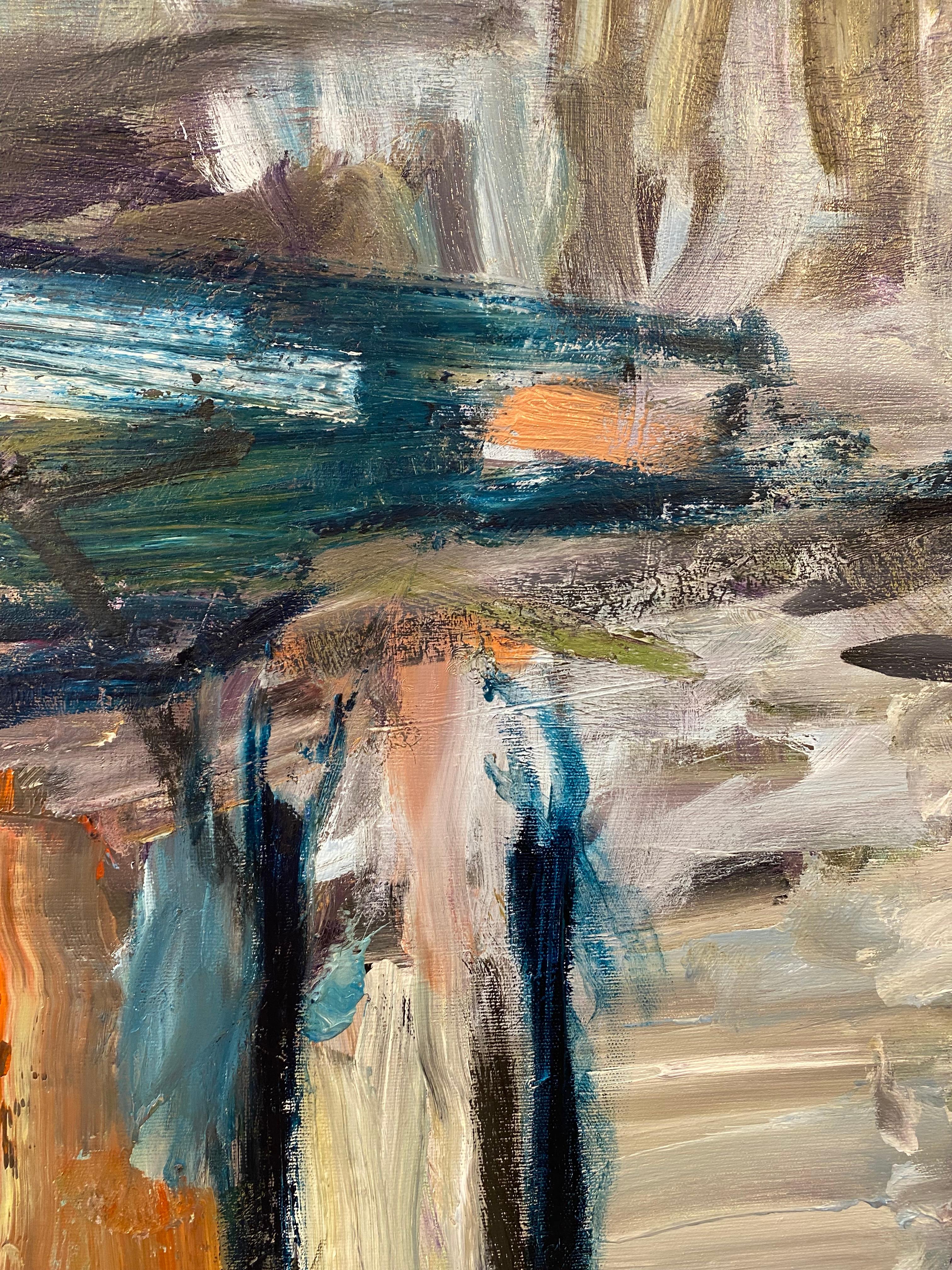 Static On The Radio - Brown Abstract Painting by Lloyd Tabing 
