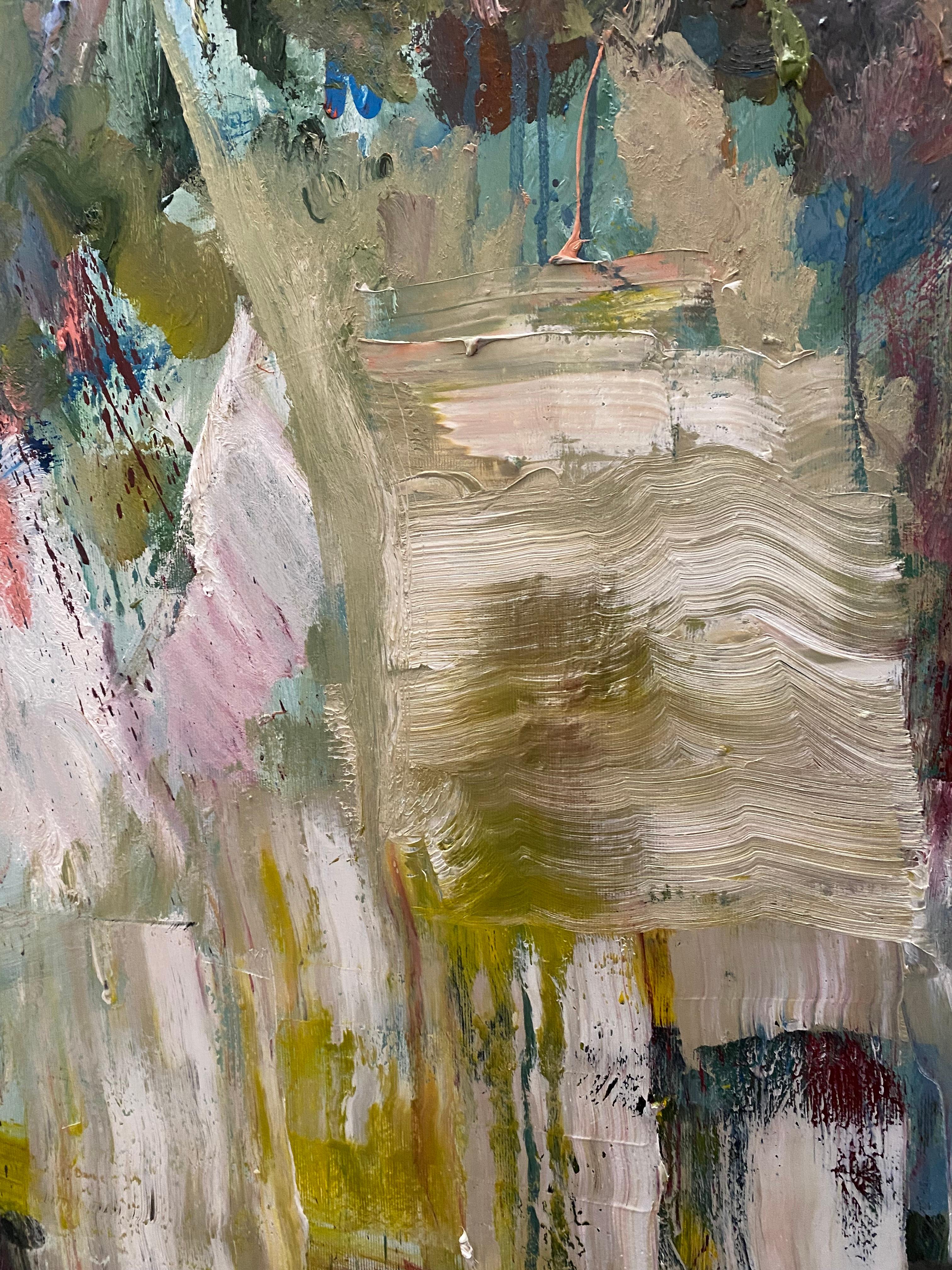 Toma un respiro de tu mente, flores, paisaje, rosa, burdeos, Joan Mitchell - Painting Expresionismo abstracto de Lloyd Tabing 