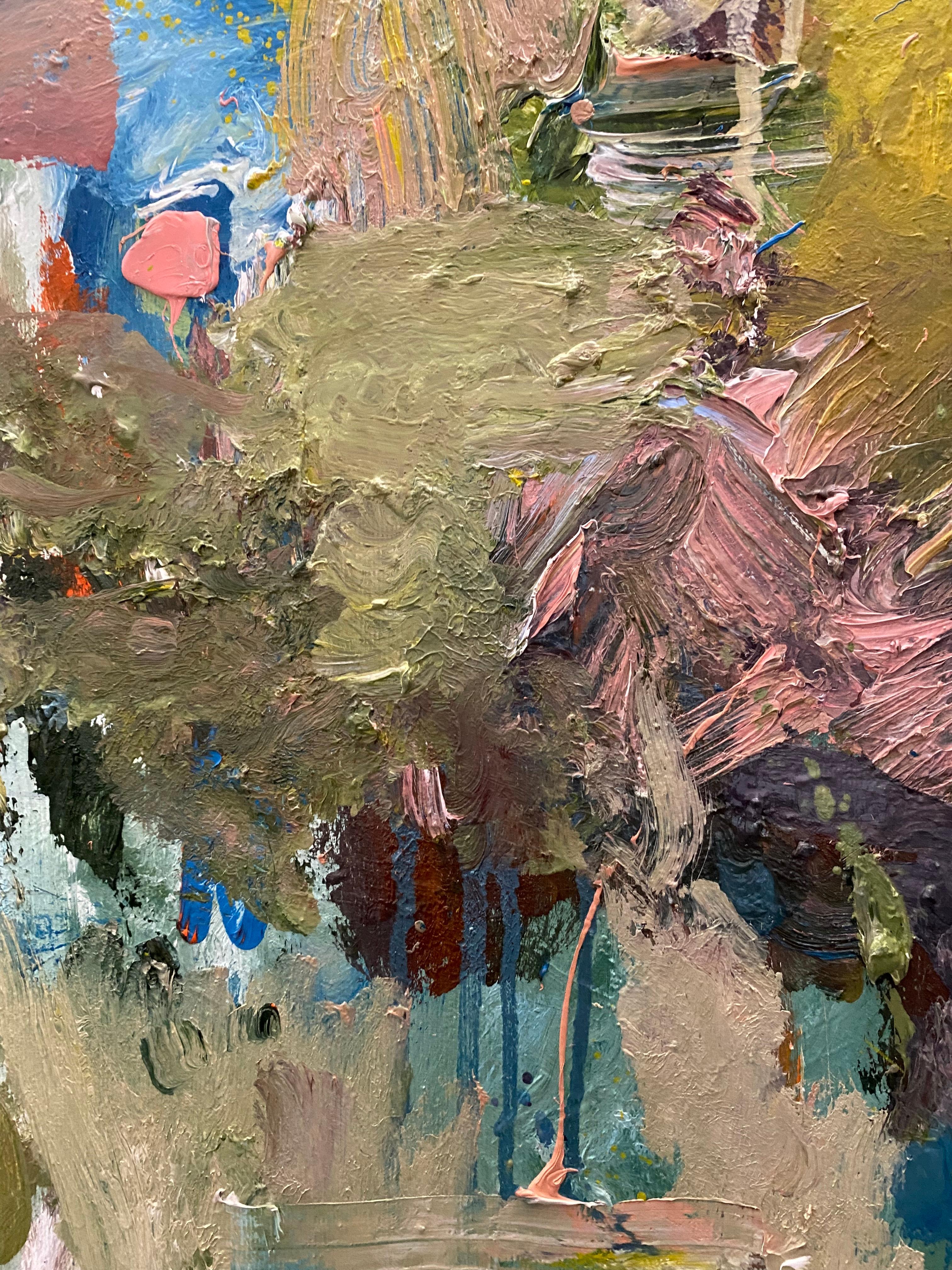 Toma un respiro de tu mente, flores, paisaje, rosa, burdeos, Joan Mitchell en venta 1