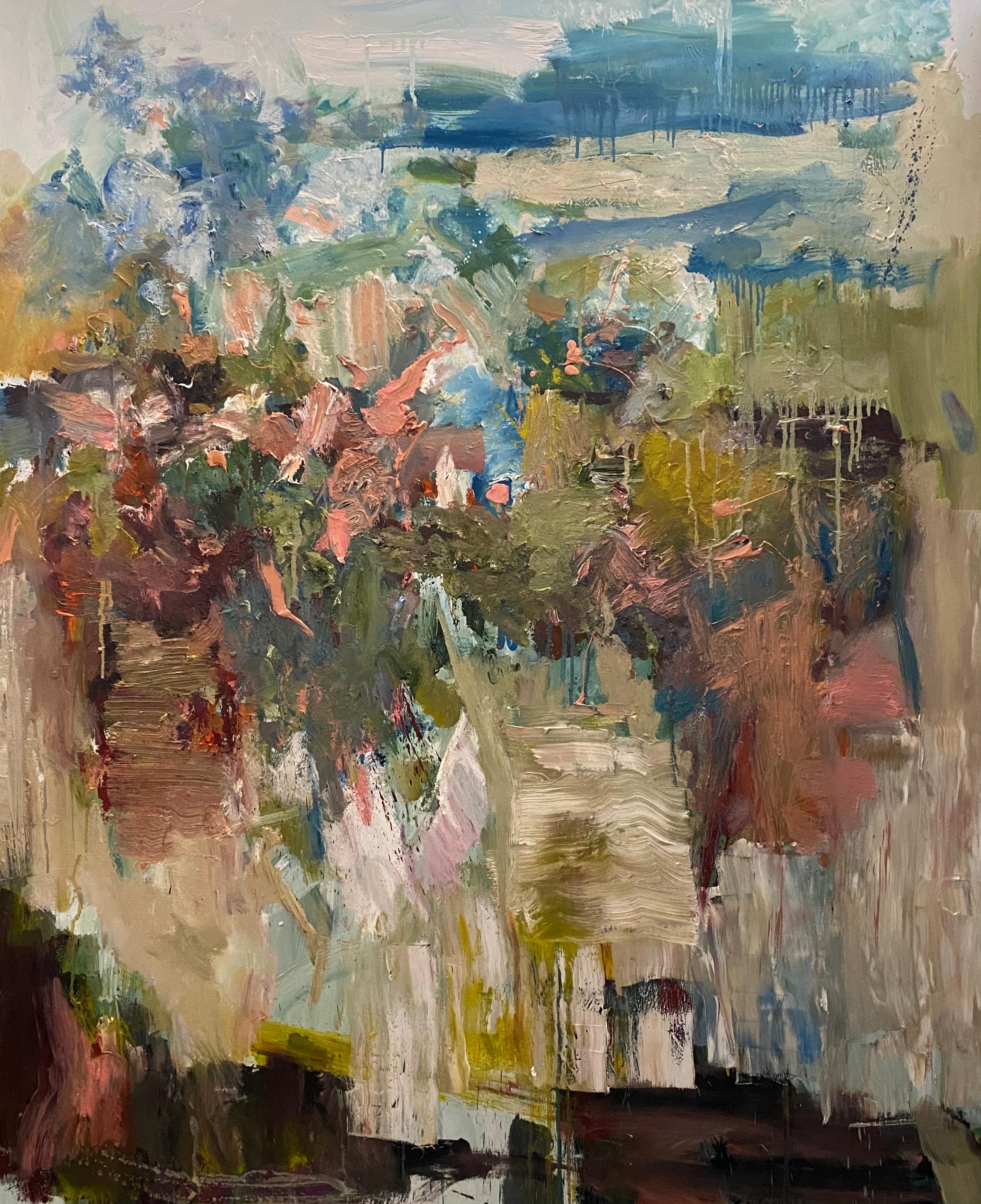 Toma un respiro de tu mente, flores, paisaje, rosa, burdeos, Joan Mitchell