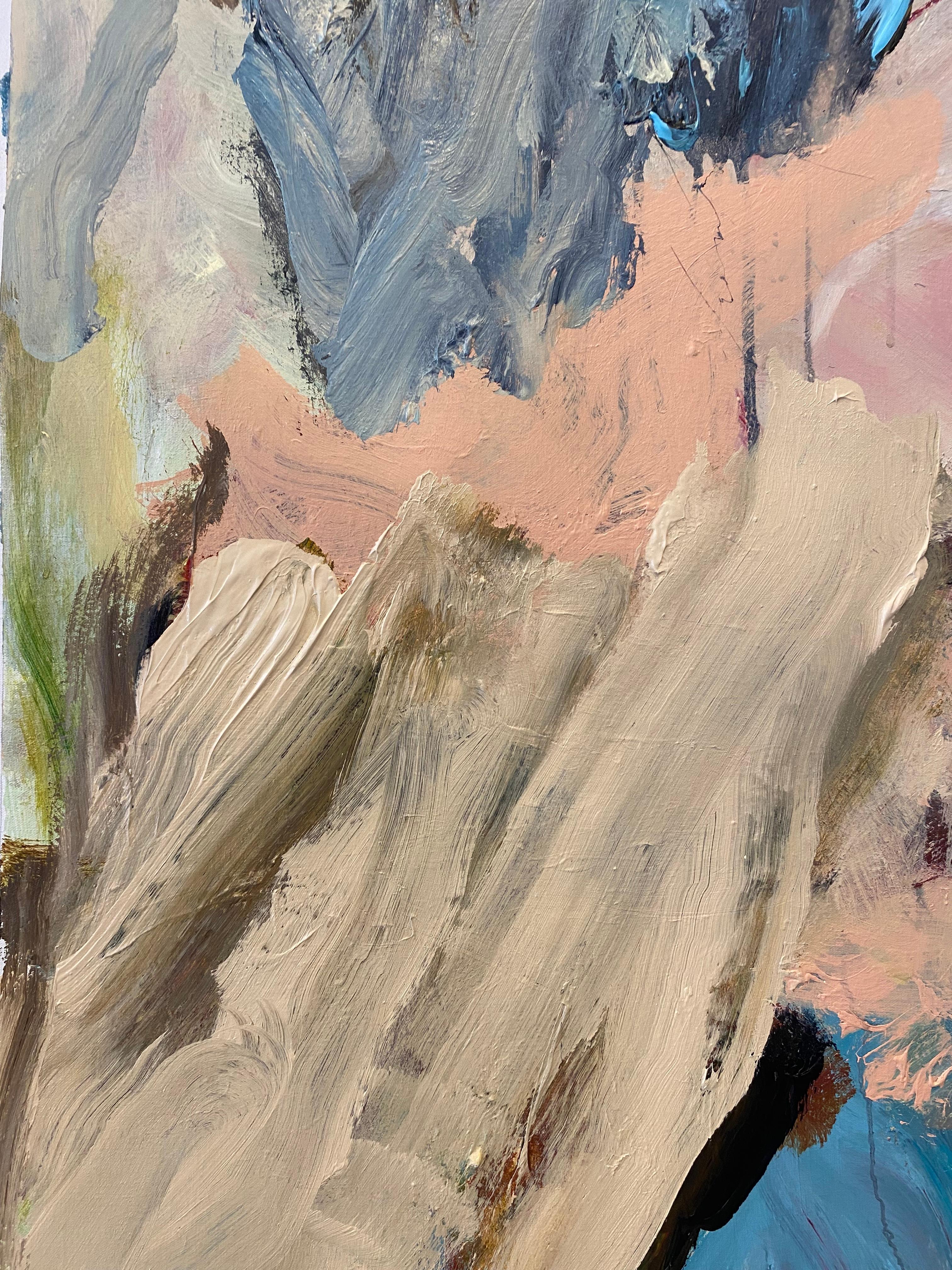 Larmes, sourires et moments perdus, abstrait contemporain, paysage, grande peinture - Marron Abstract Painting par Lloyd Tabing 