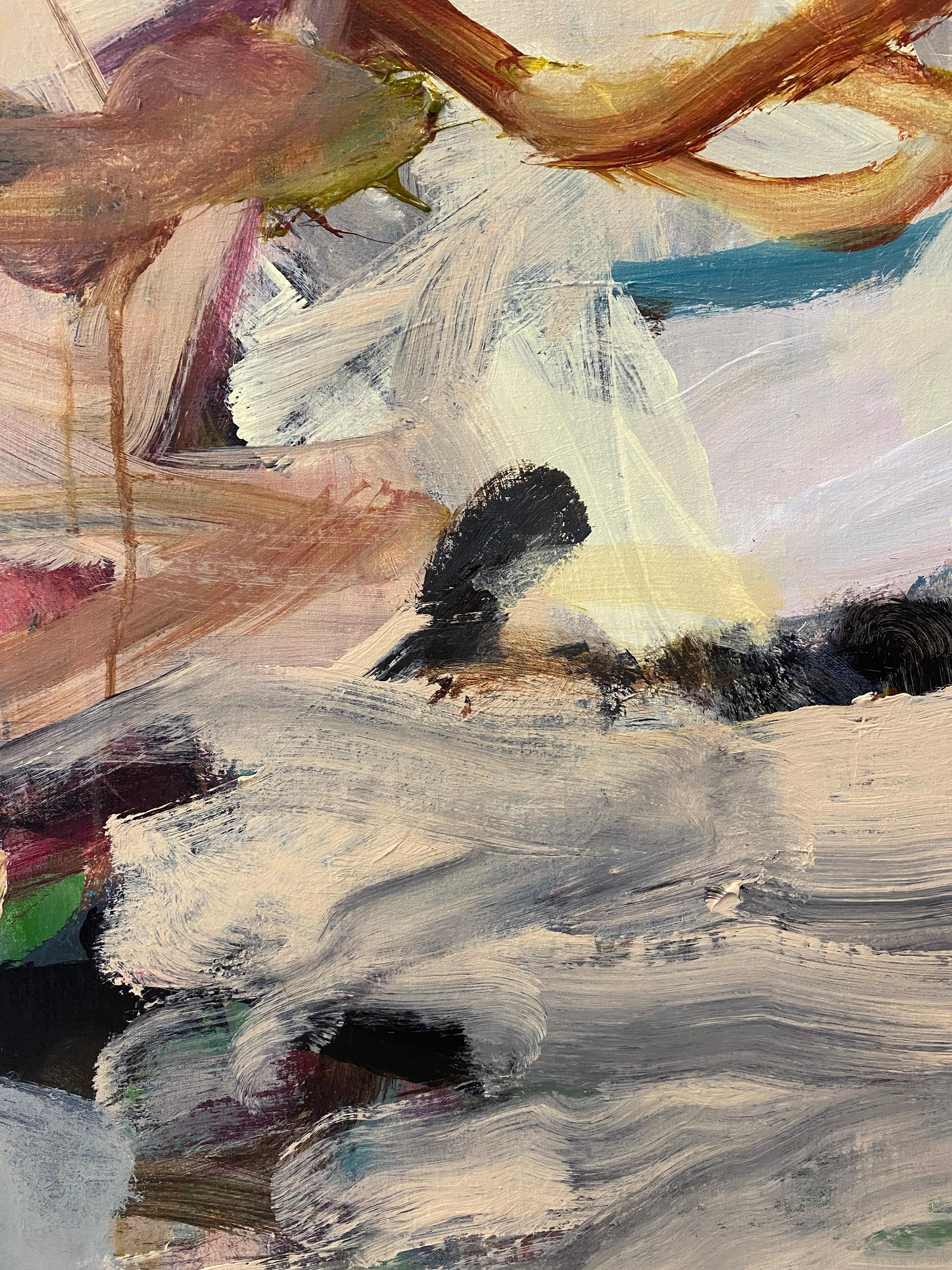 Larmes, sourires et moments perdus, abstrait contemporain, paysage, grande peinture en vente 1