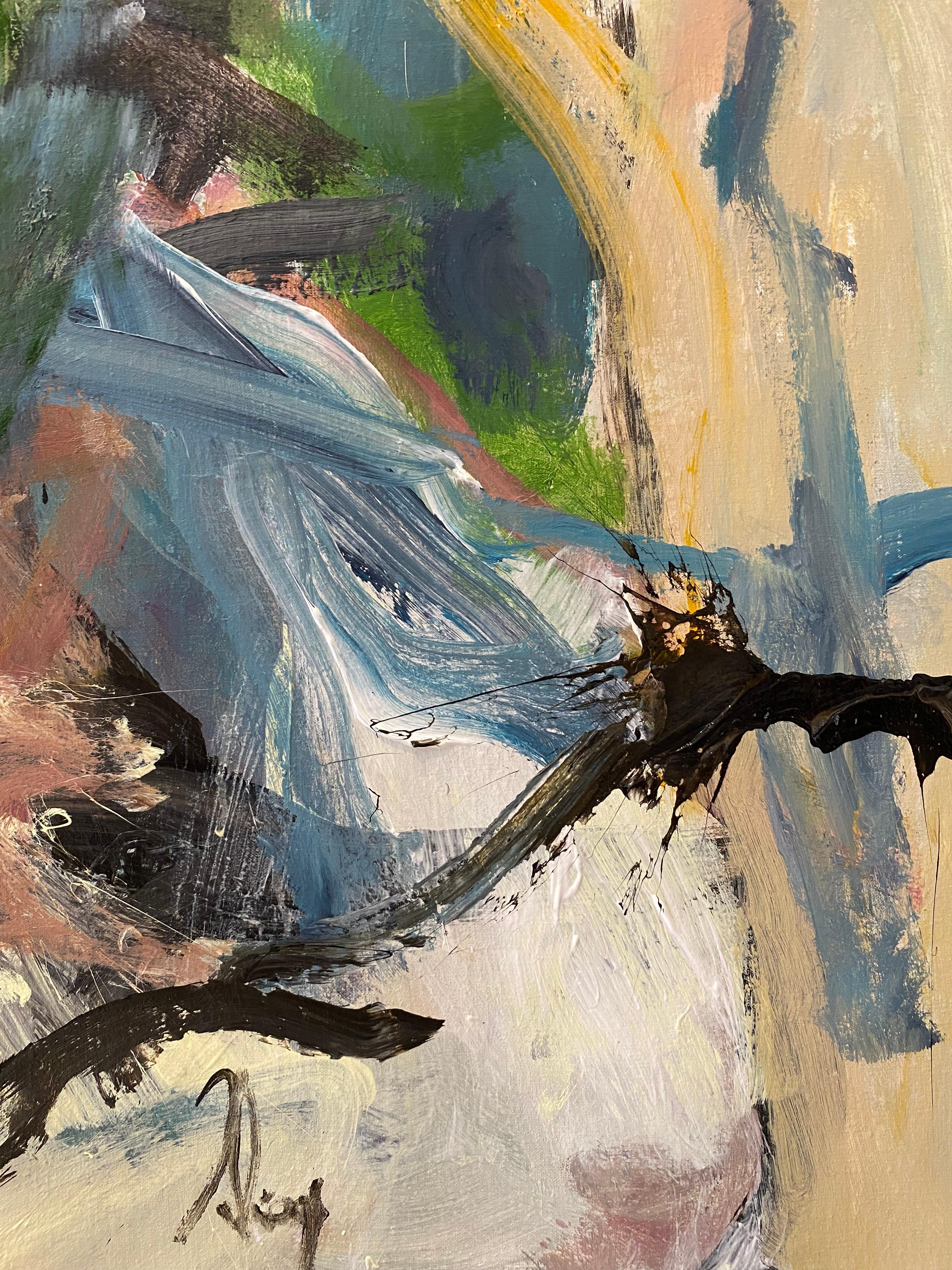 Larmes, sourires et moments perdus, abstrait contemporain, paysage, grande peinture en vente 2