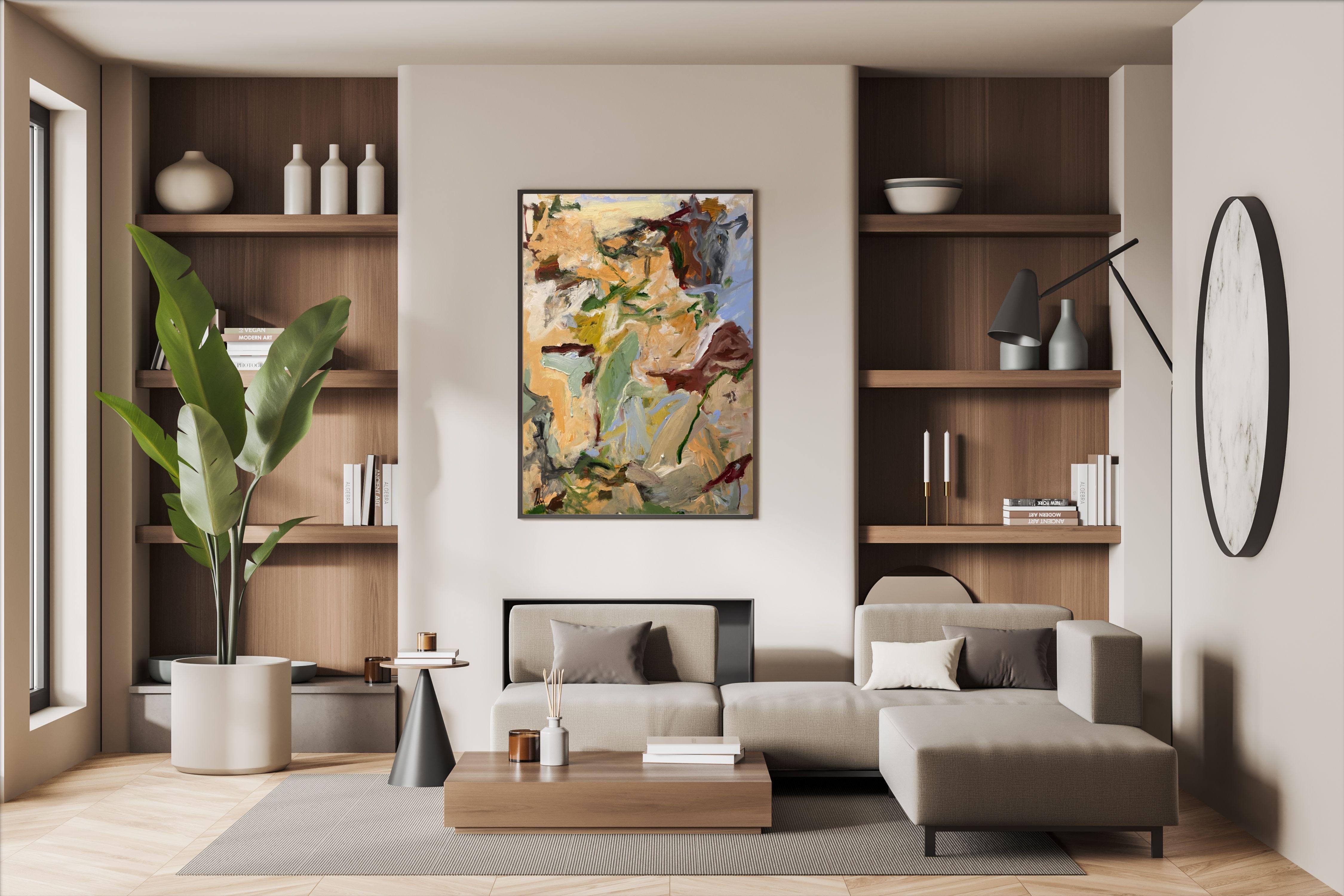Tell Me What You Want, expressionism, gallery wrapped, water, deKooning, nature - Painting by Lloyd Tabing 