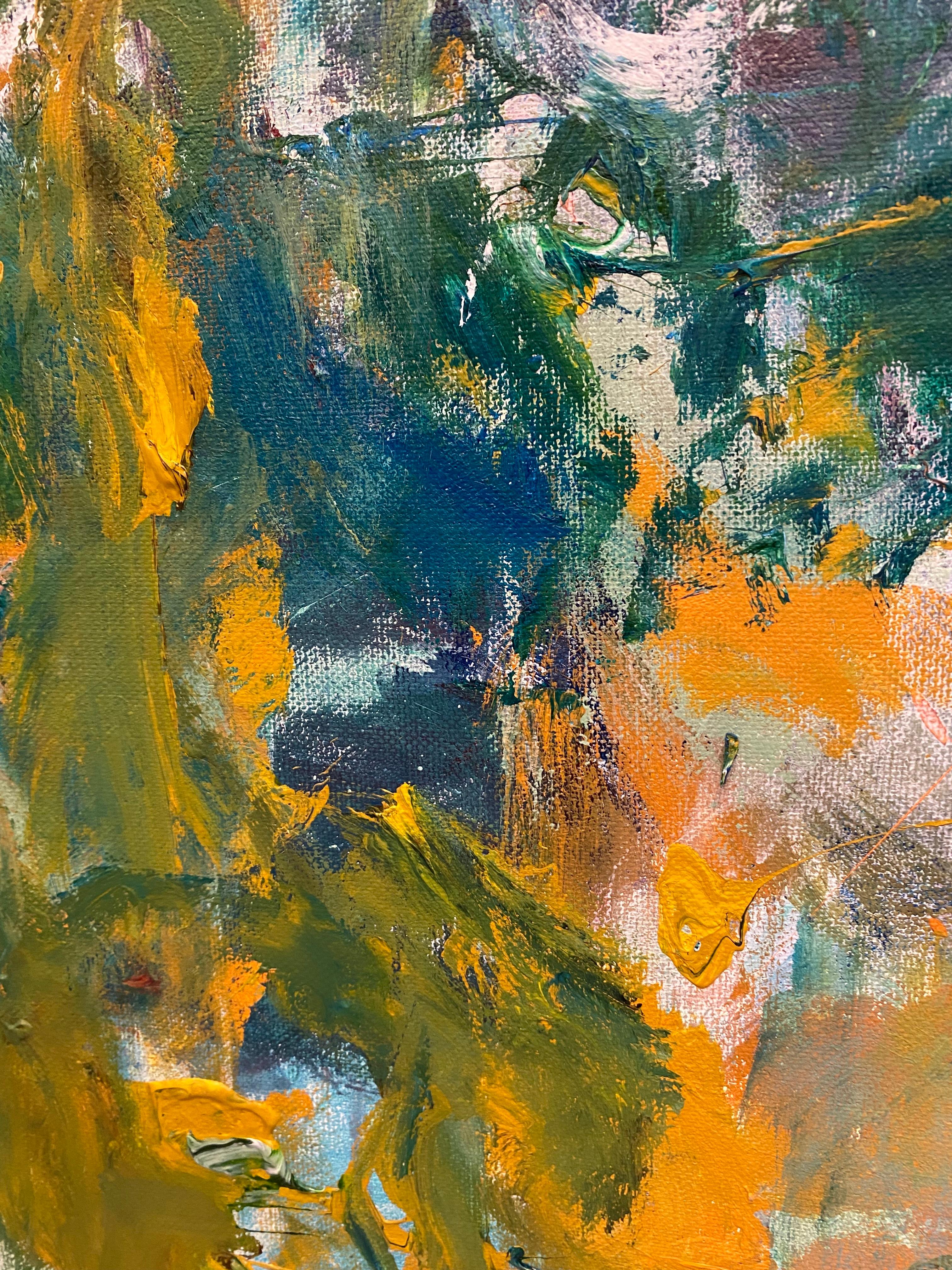 The Sound Of Time Rolling On, Blau, Natur, Joan Mitchell, Orange, Contemporary im Angebot 1