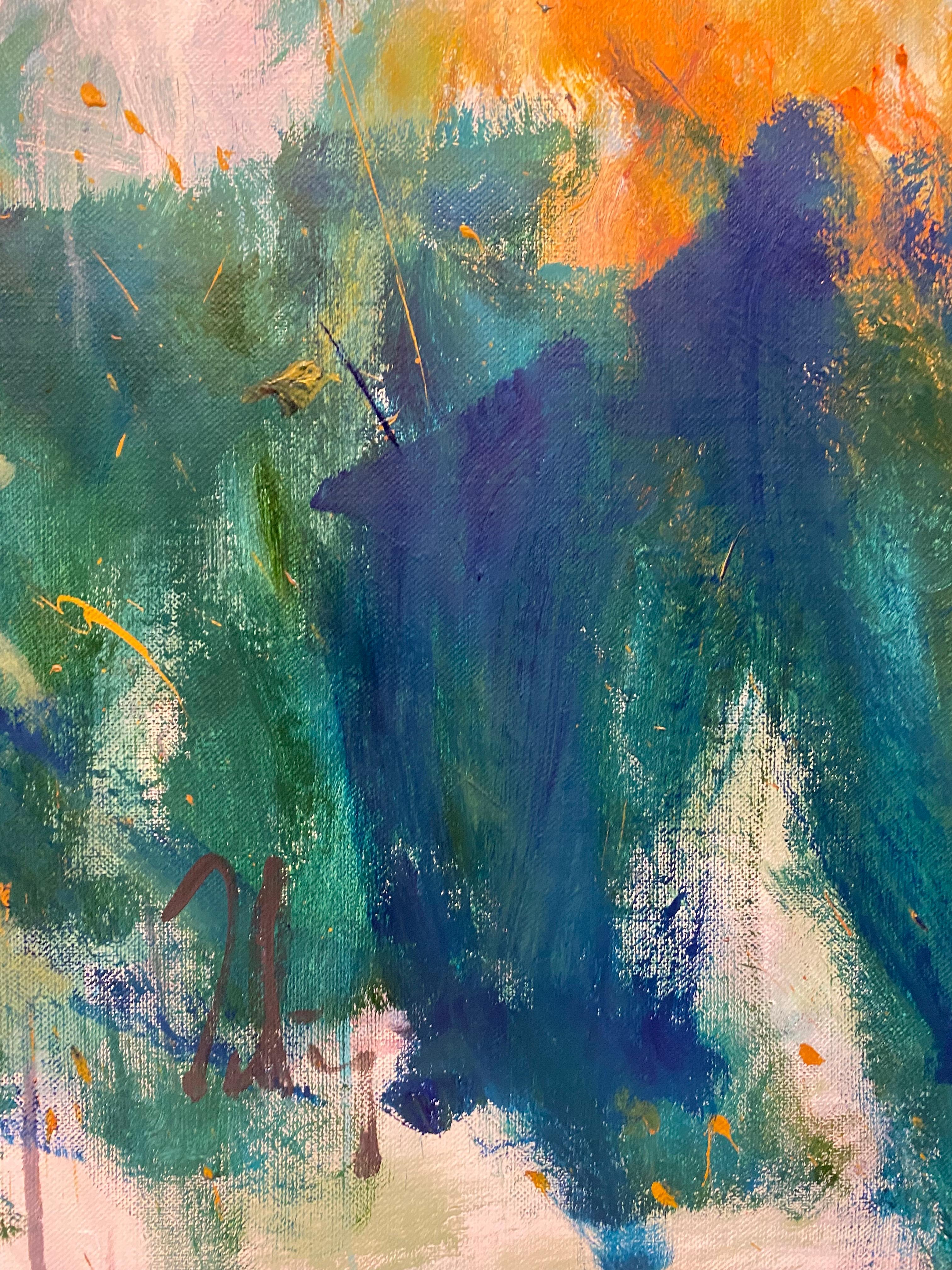 The Sound Of Time Rolling On, Blau, Natur, Joan Mitchell, Orange, Contemporary im Angebot 4