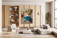 Untitled 24-0766, De Kooning, Red, blue, water, movement, Mitchell, bold, yellow