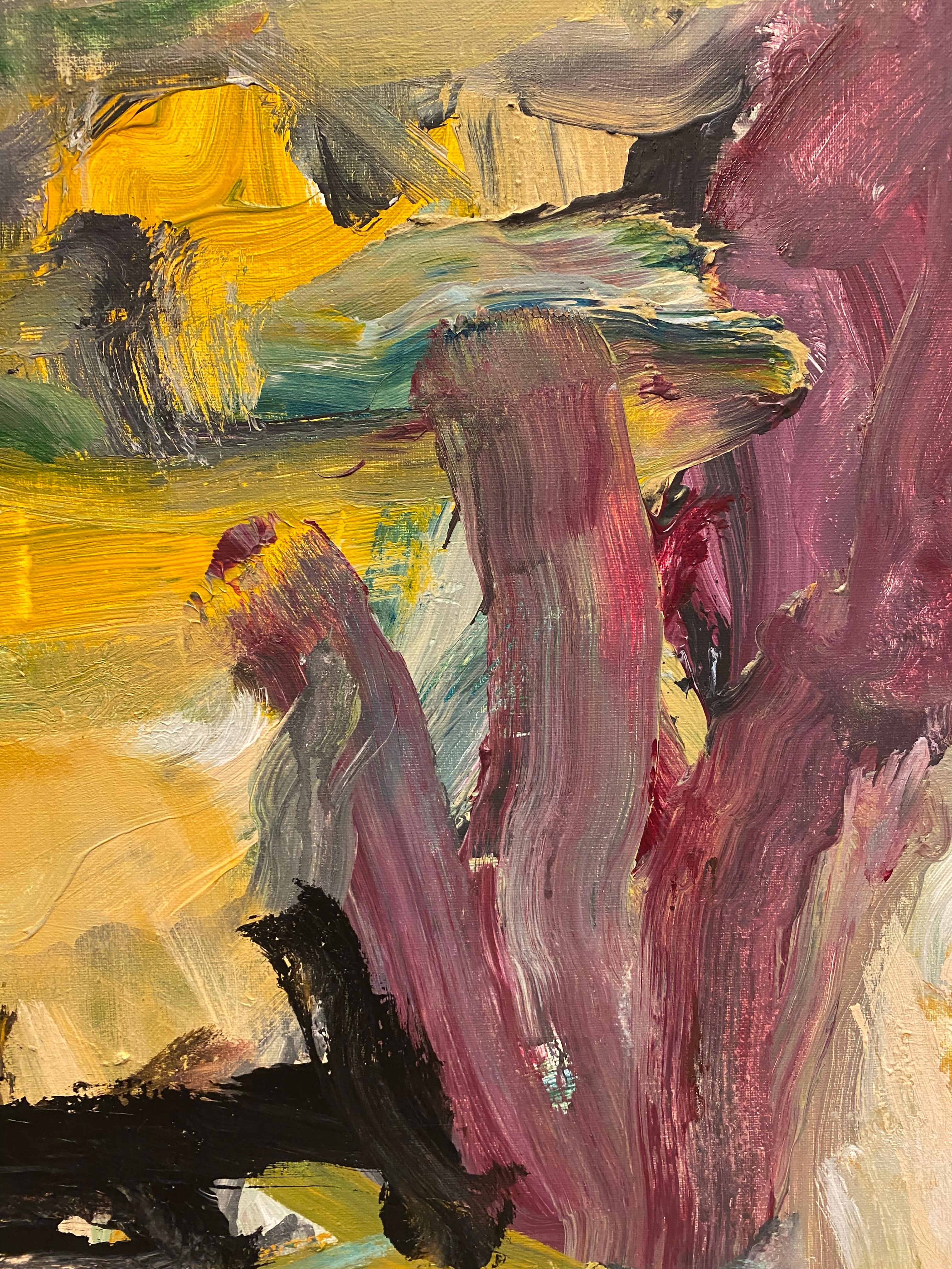 Untitled 24-0766, De Kooning, Red, blue, water, movement, Mitchell, bold, yellow For Sale 1