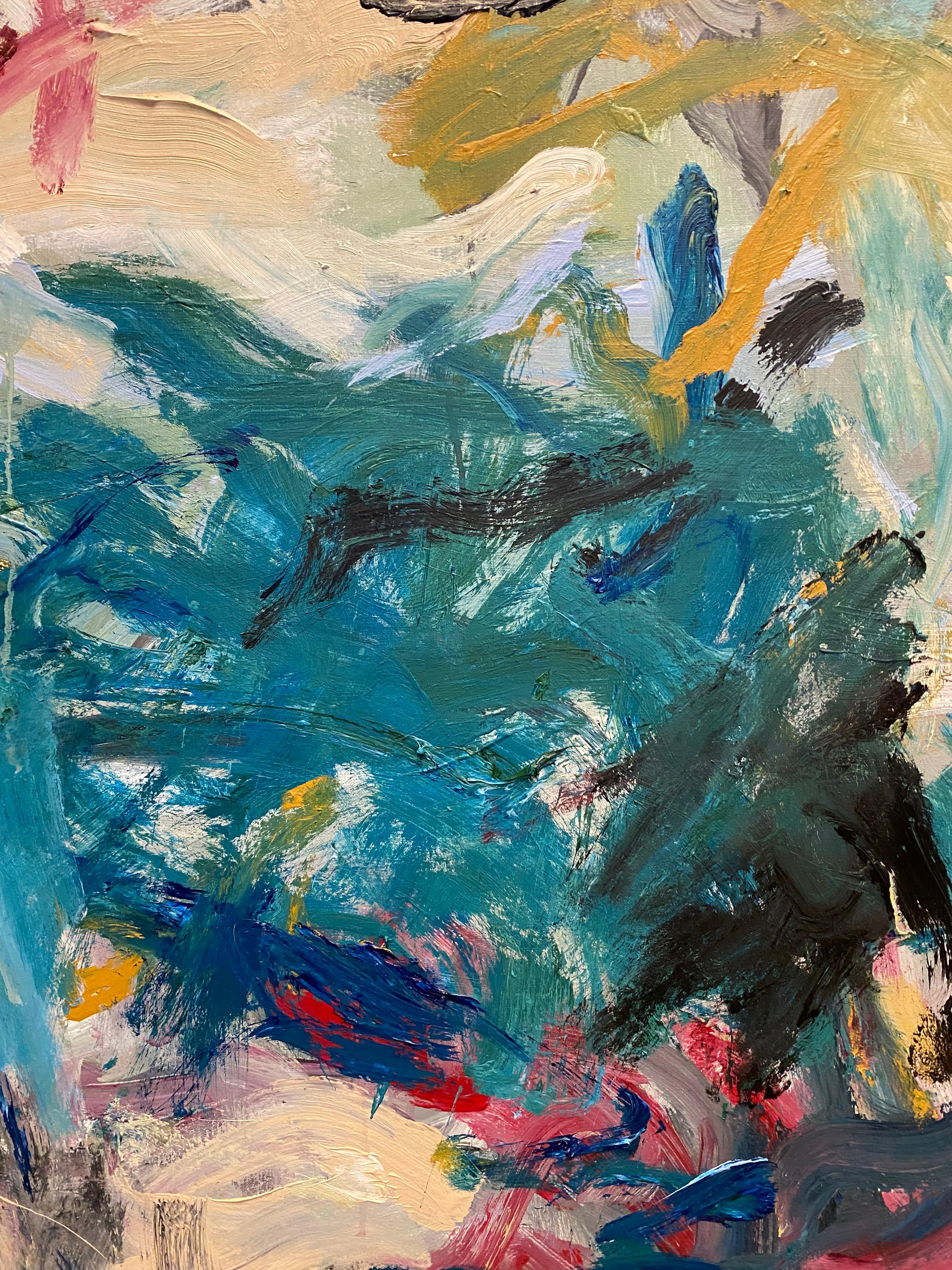 Untitled 24-0766, De Kooning, Red, blue, water, movement, Mitchell, bold, yellow For Sale 2