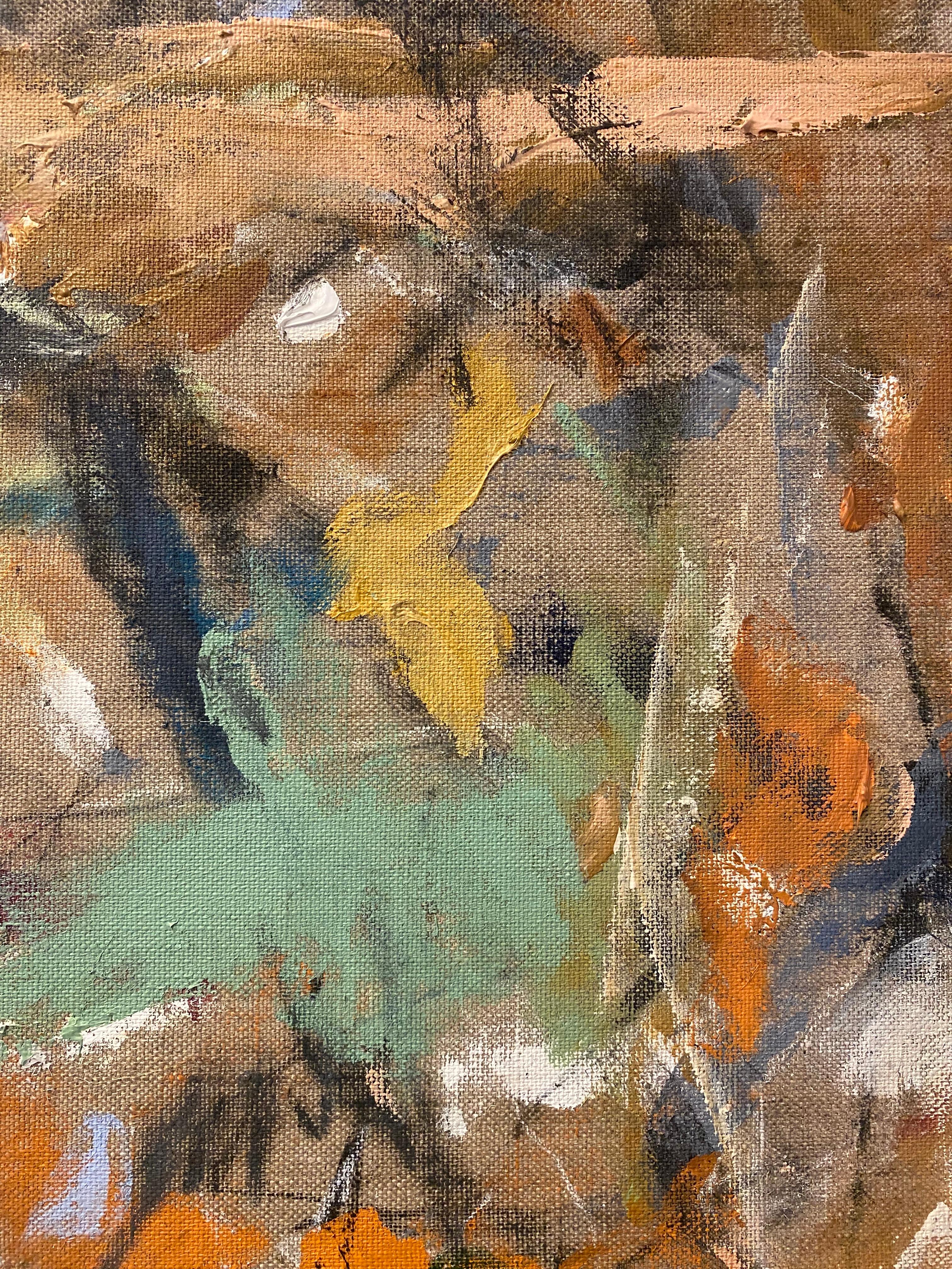 Siamo tutti amanti del piacere - Abstract Painting Marrone di Lloyd Tabing 