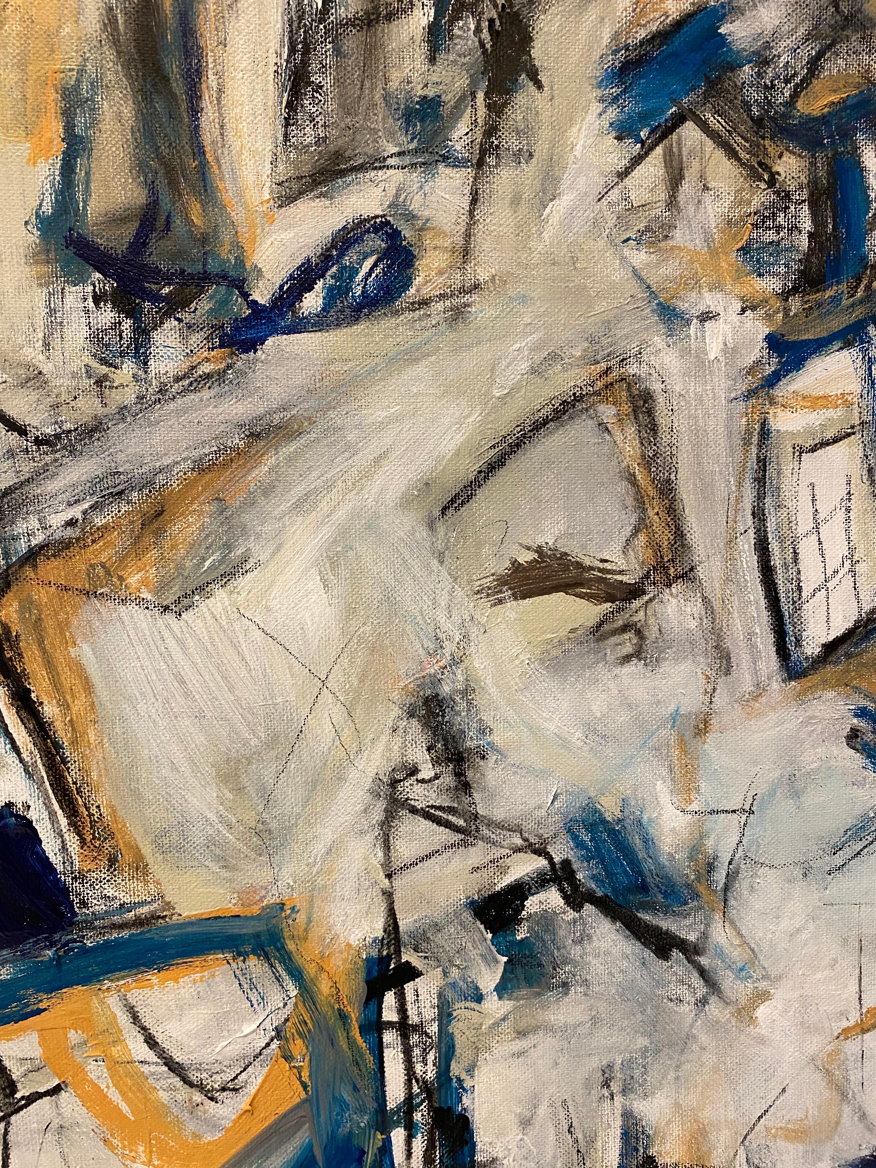 A Million Shadows - Brown Abstract Painting by Lloyd Tabing