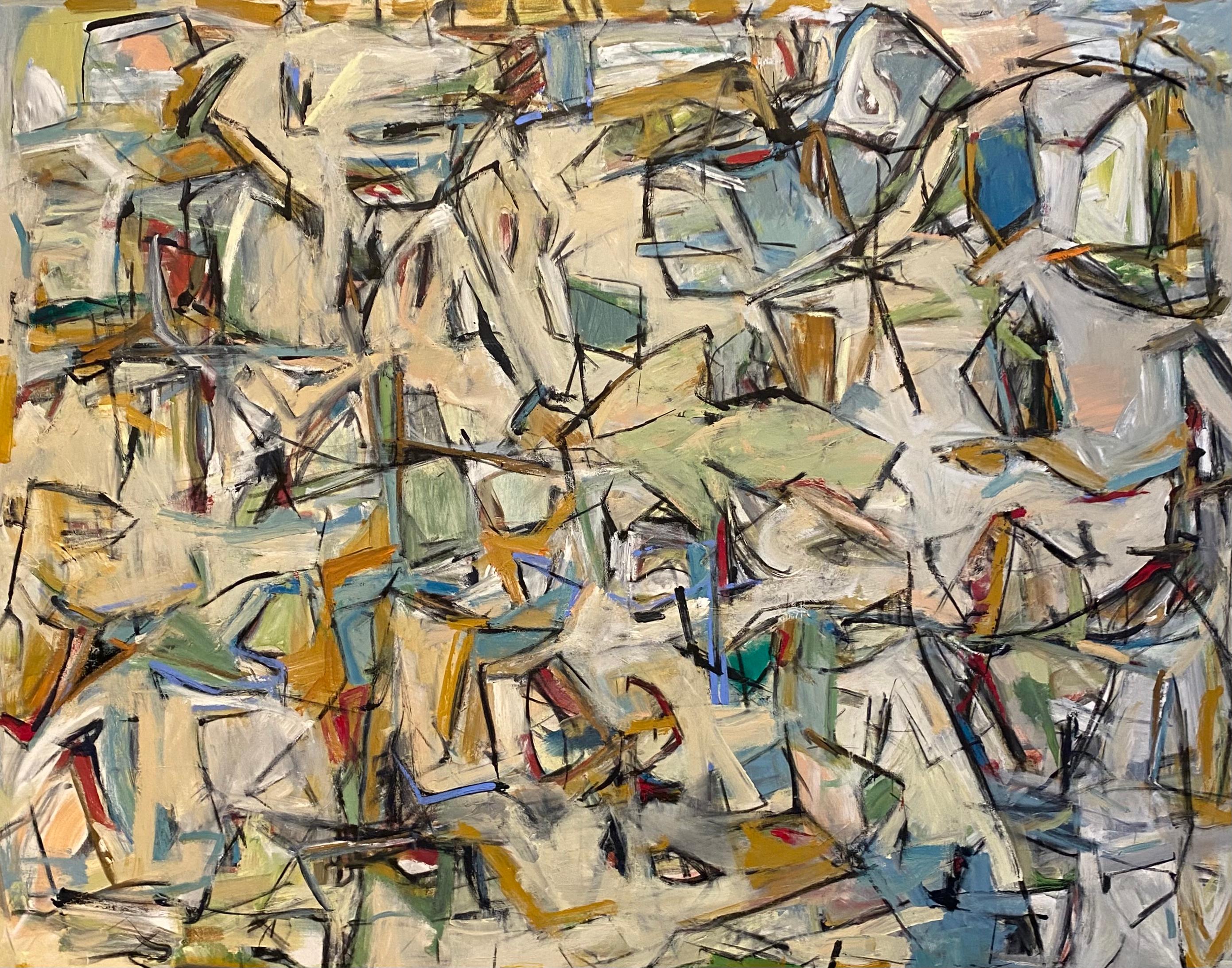 Abstract Painting Lloyd Tabing - A Summer Remembered, grand tableau abstrait, art contemporain, expressionnisme abstrait