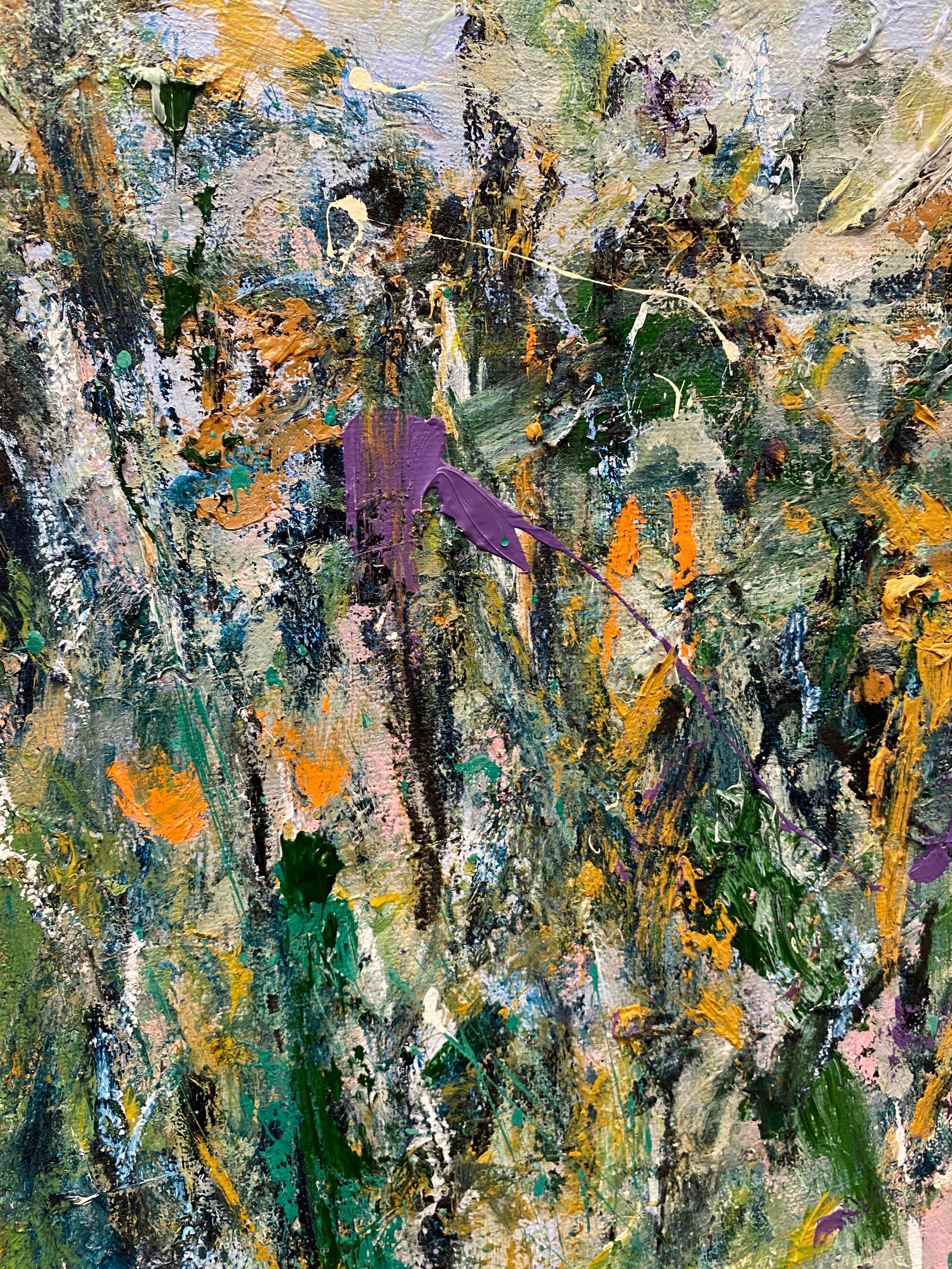 A Time Passed, bleu, rose, jaune, Joan Mitchell, fleurs, nature, paysage en vente 1