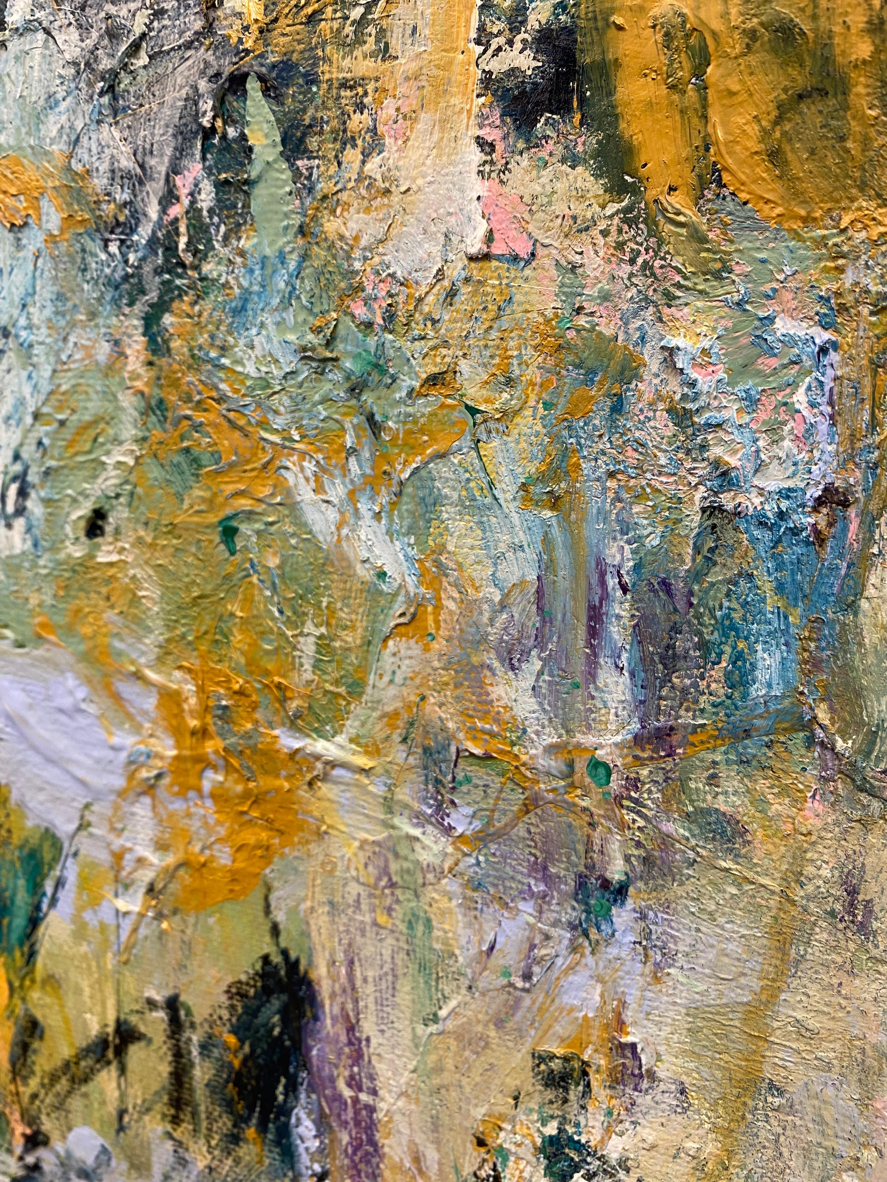 A Time Passed, bleu, rose, jaune, Joan Mitchell, fleurs, nature, paysage en vente 3