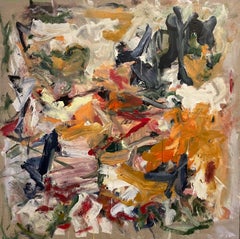 All Roads Are Winding, nature, orange, beige, marineblau, Joan Mitchell, rot