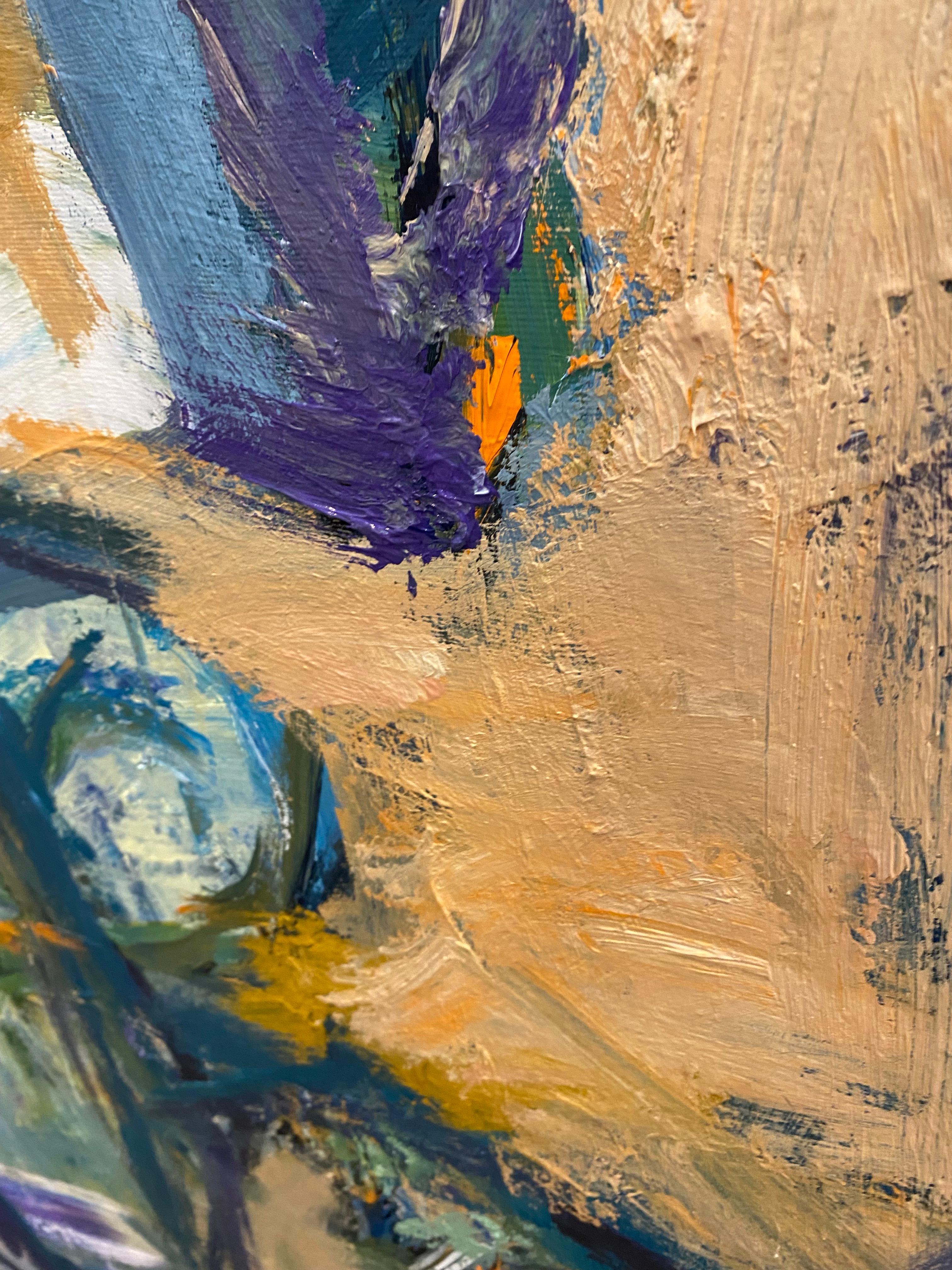 Essence Of Nature 
This painting is part of a series titled The Essence of Nature. The series is recognized by bold brushstrokes and markmaking, multiple layers and depth, plus the use of complementary colors. Colors are inspired by the dichotomy of