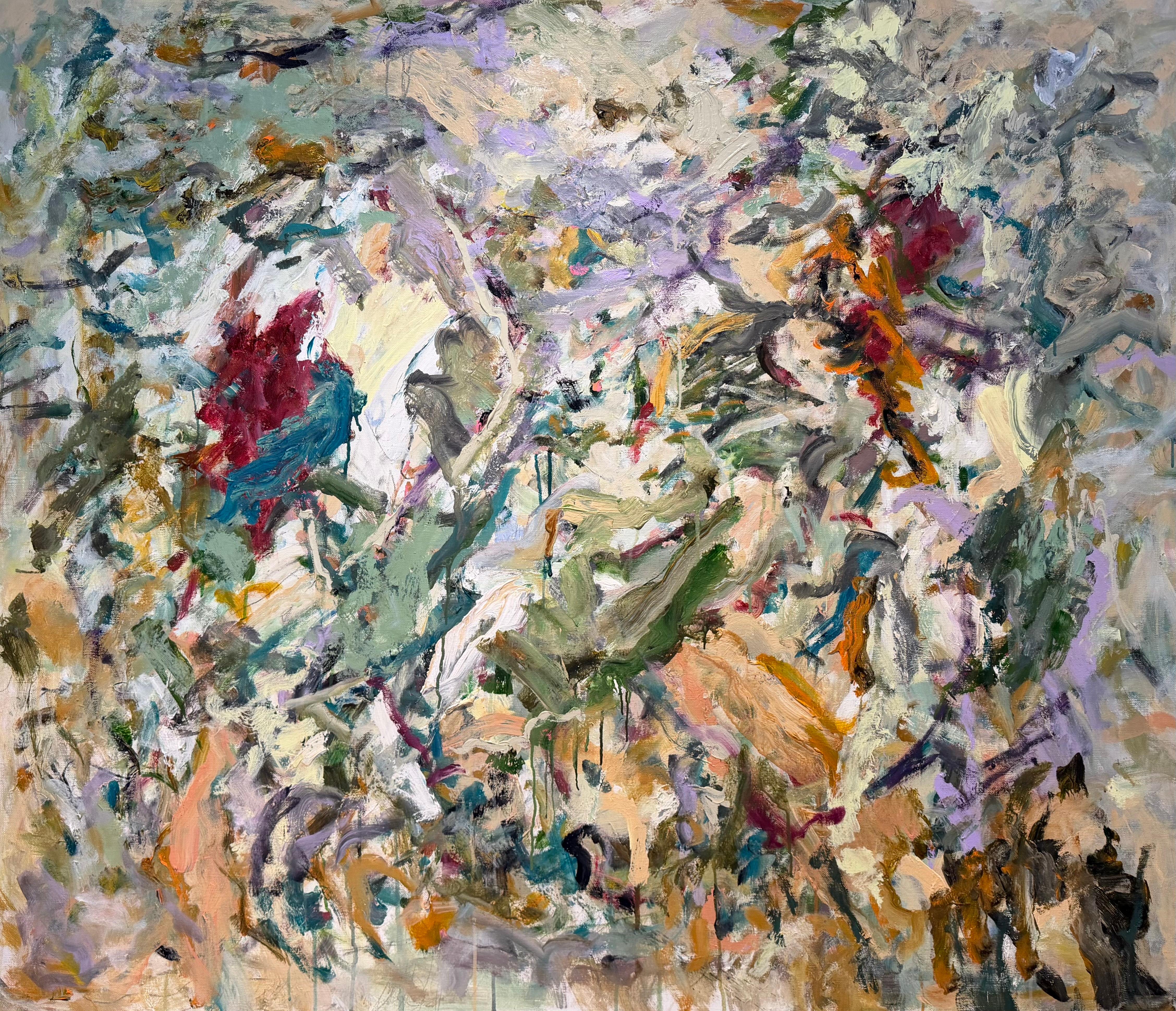 Lloyd Tabing Landscape Painting - Caught In A Roundabout, nature, expressive, Joan Mitchell, contemporary