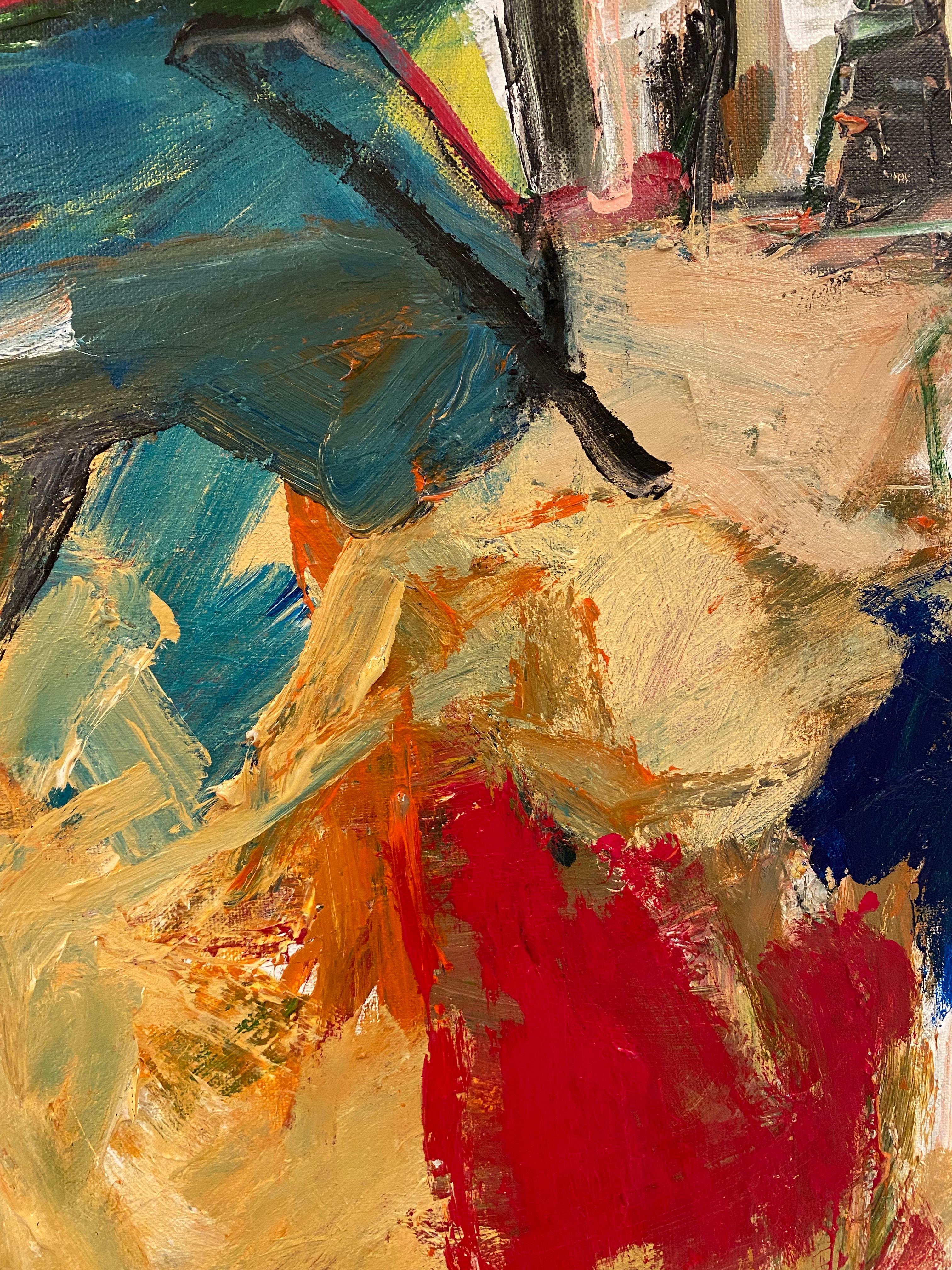 Cette peinture fait partie d'une série intitulée L'essence de la Nature. La série se distingue par des coups de pinceau et des marques audacieux, des couches multiples et de la profondeur, ainsi que par l'utilisation de couleurs complémentaires. Les