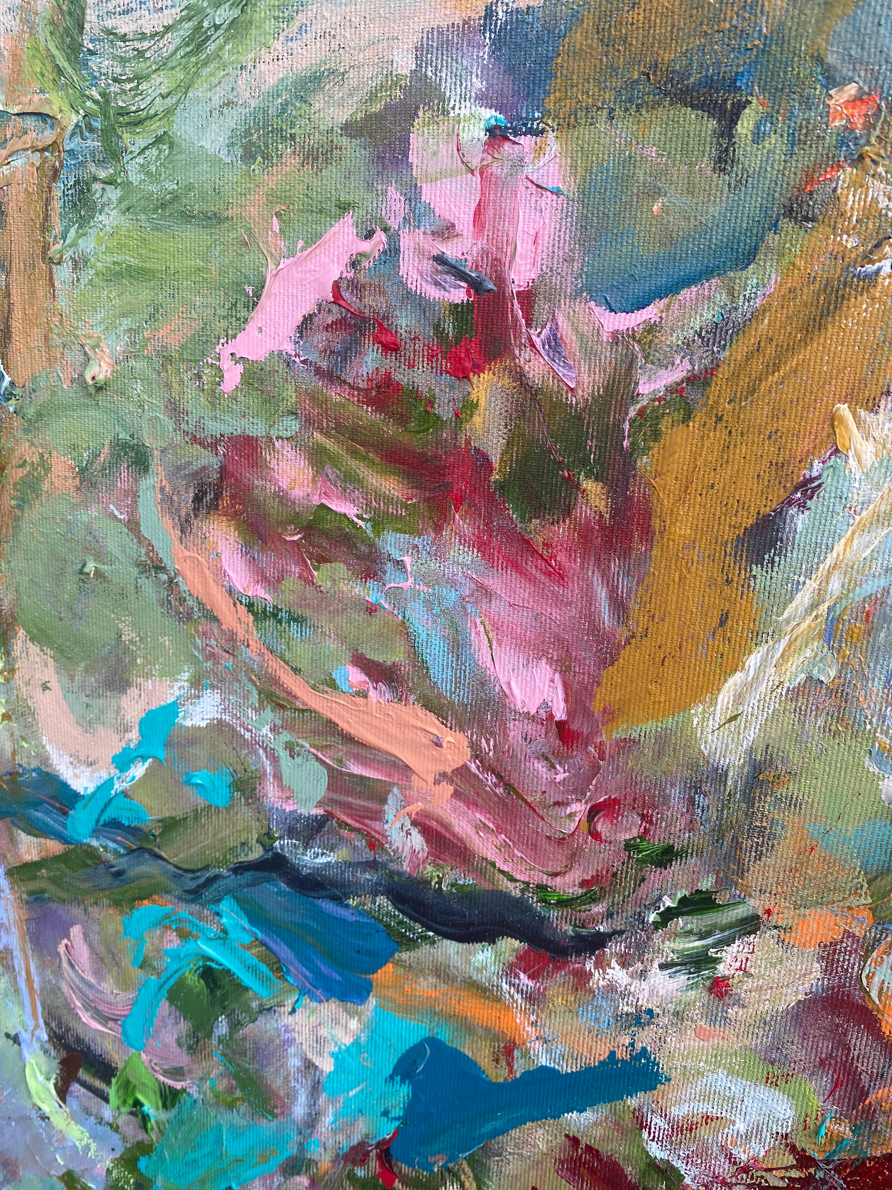 Dieses Gemälde ist Teil einer neuen Serie, die ich im Herbst 2025 unter dem Titel Kontemplation und Introspektion begonnen habe. In dieser Serie untersuche ich die tiefe Beziehung zwischen der Natur und der menschlichen Erfahrung. Die Kollektion