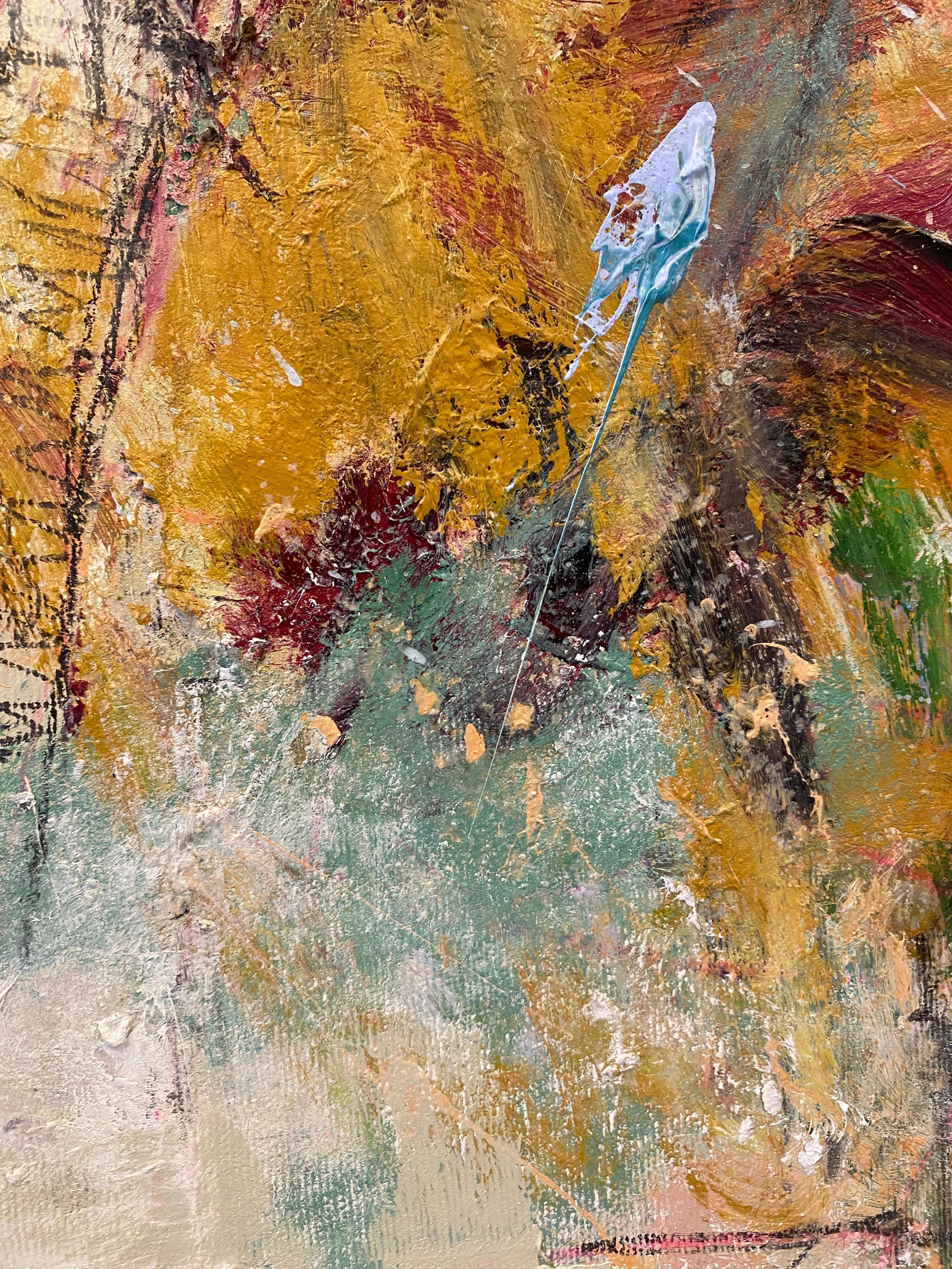Glancing Up After The Rain, mixed media, nature, Twombly, contemporary, minimal 2