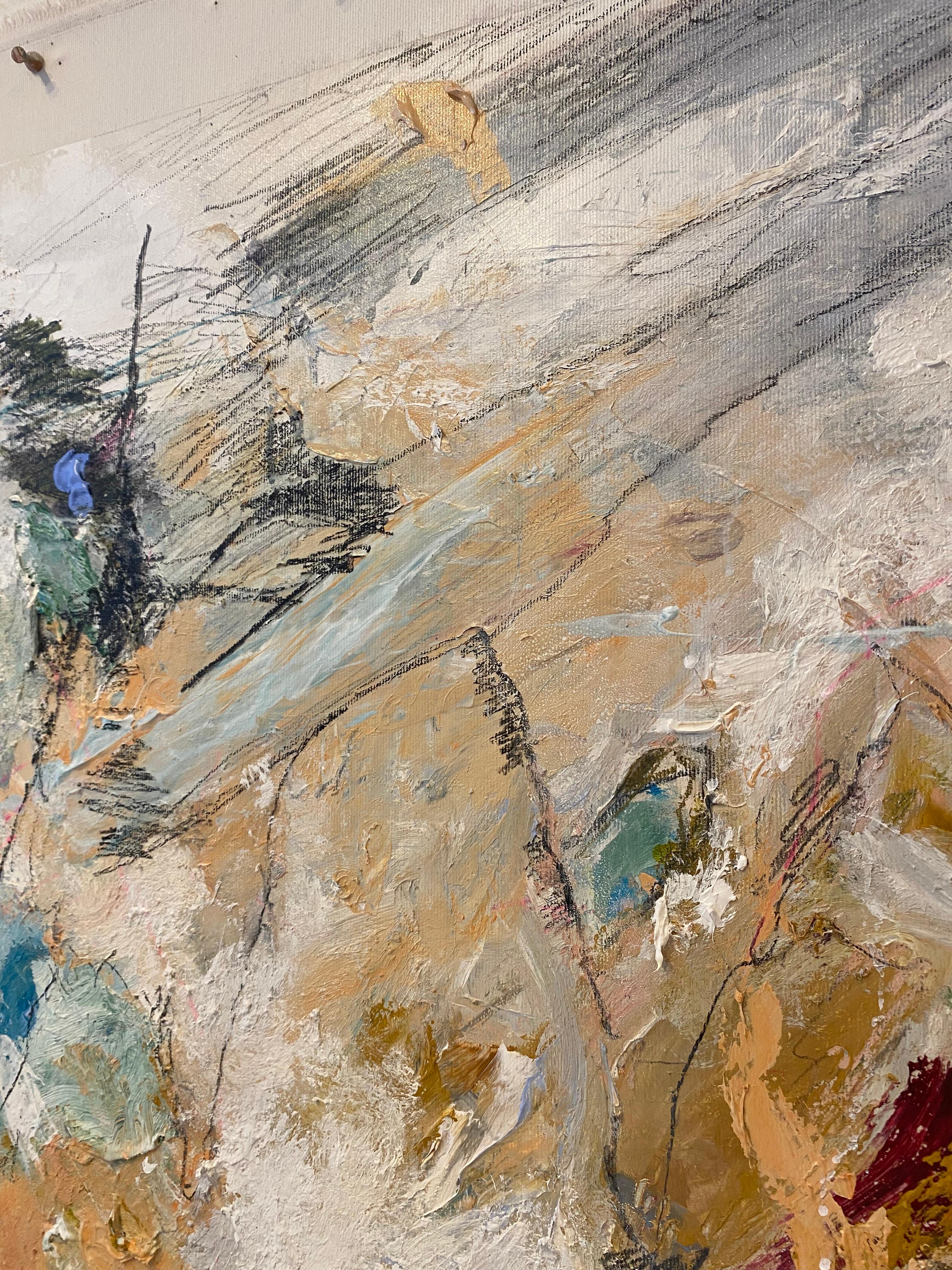 Glancing Up After The Rain, mixed media, nature, Twombly, contemporary, minimal 3