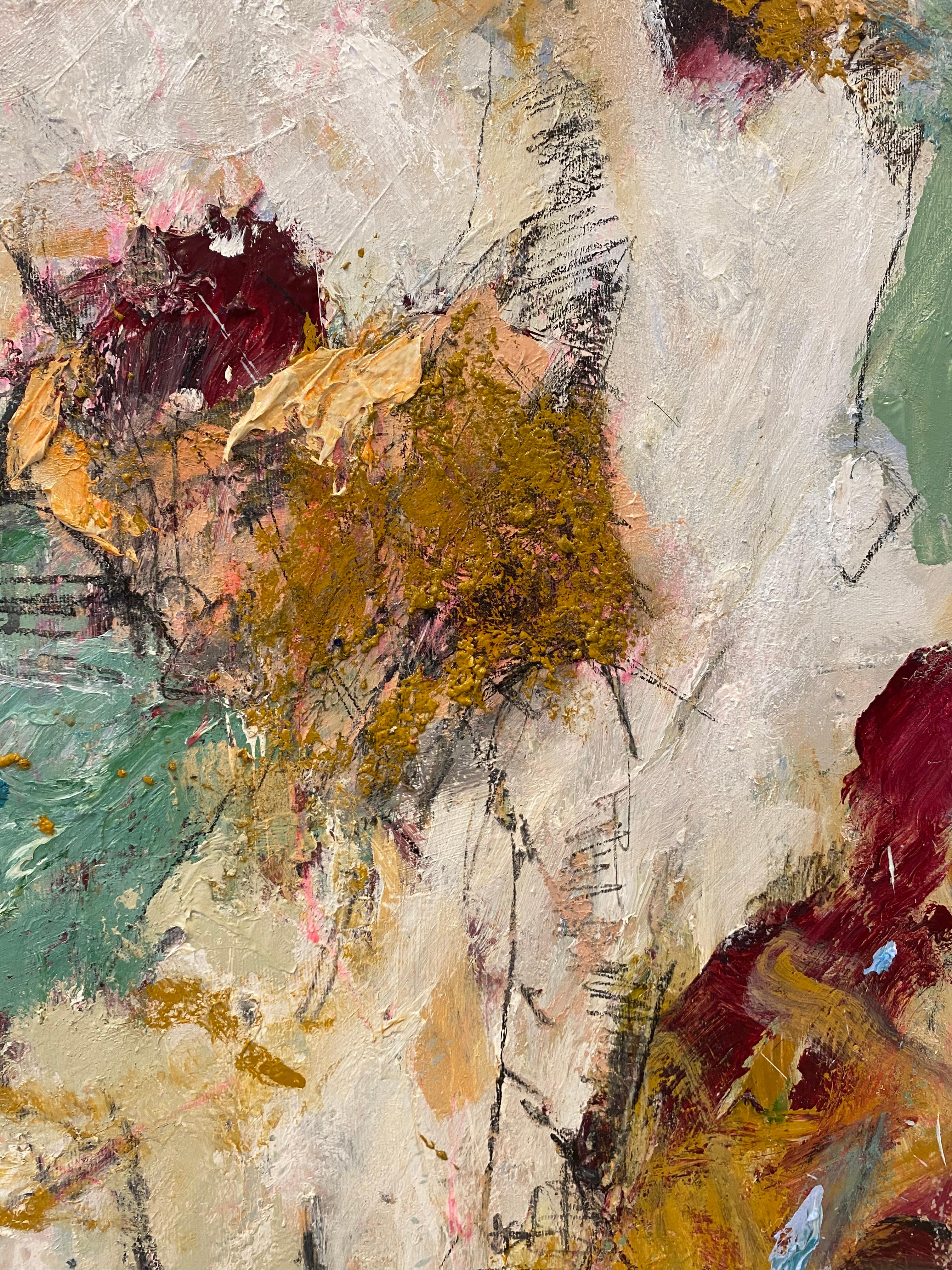 Glancing Up After The Rain, mixed media, nature, Twombly, contemporary, minimal 4