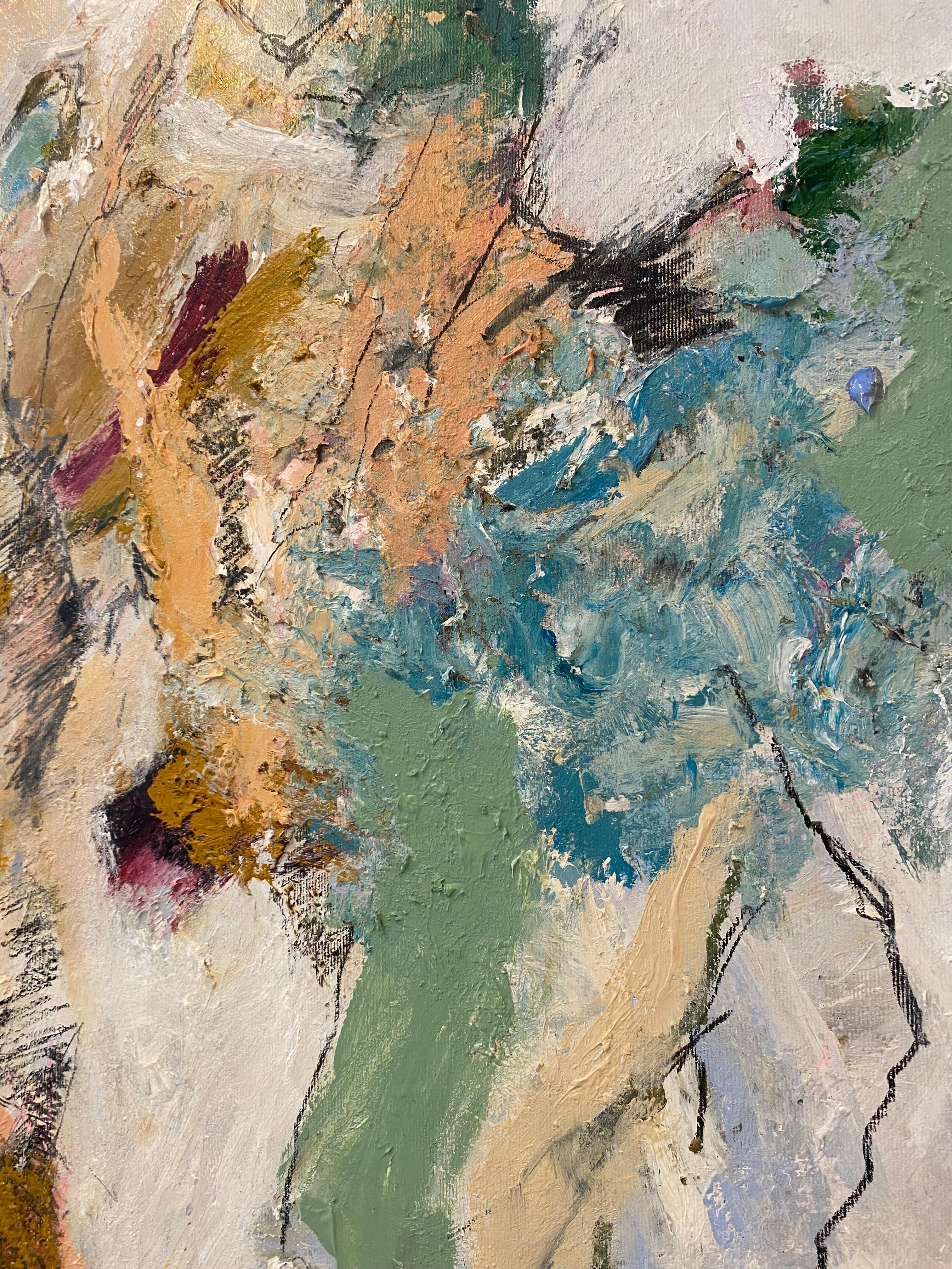 Glancing Up After The Rain, mixed media, nature, Twombly, contemporary, minimal 5