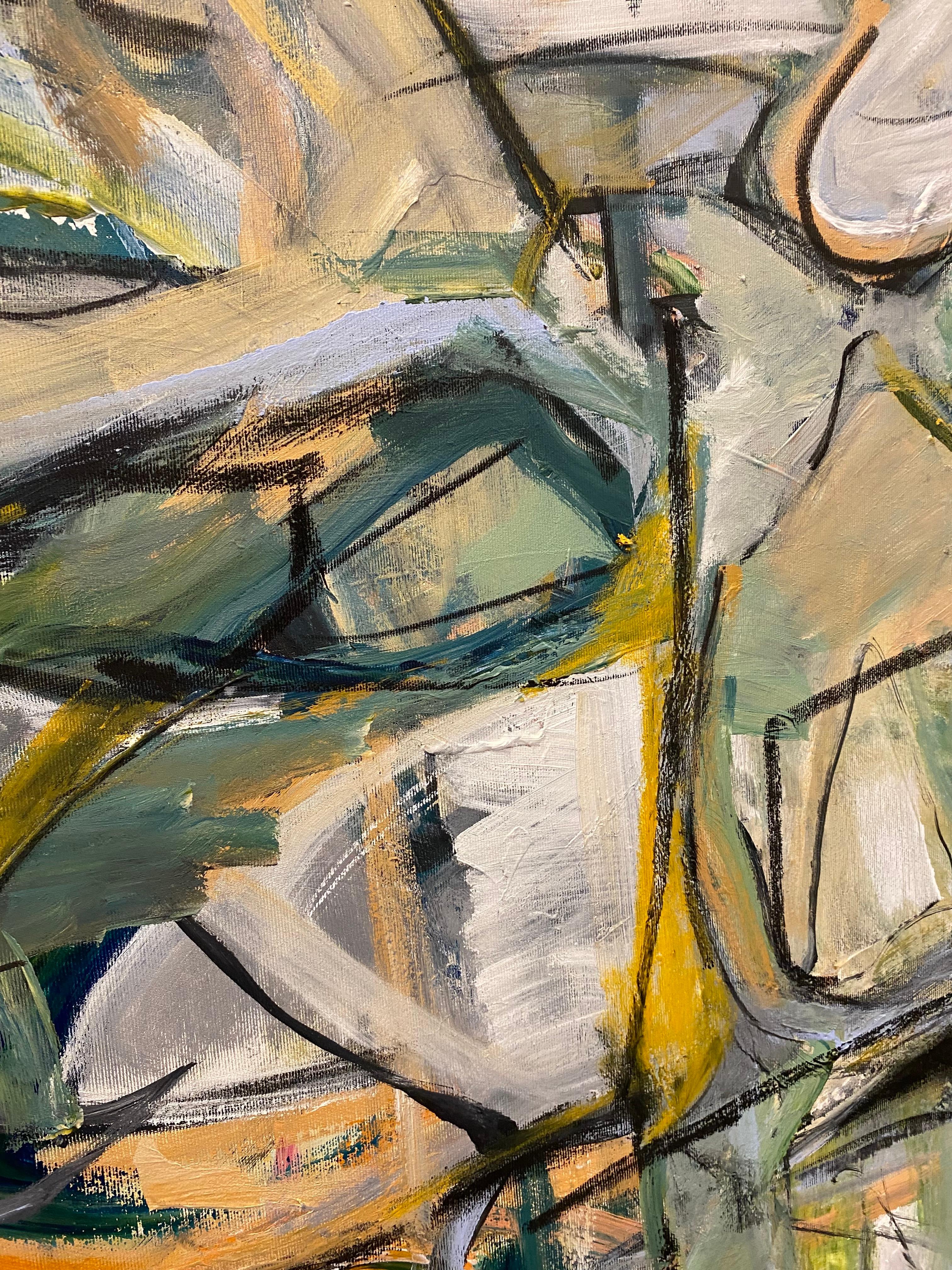 This painting is part of a series titled Sublime Memories. It is inspired by the commonly unseen aspects of nature that I notice when in such an environment. I look for those elements such as structure, color and movement that often go unnoticed but
