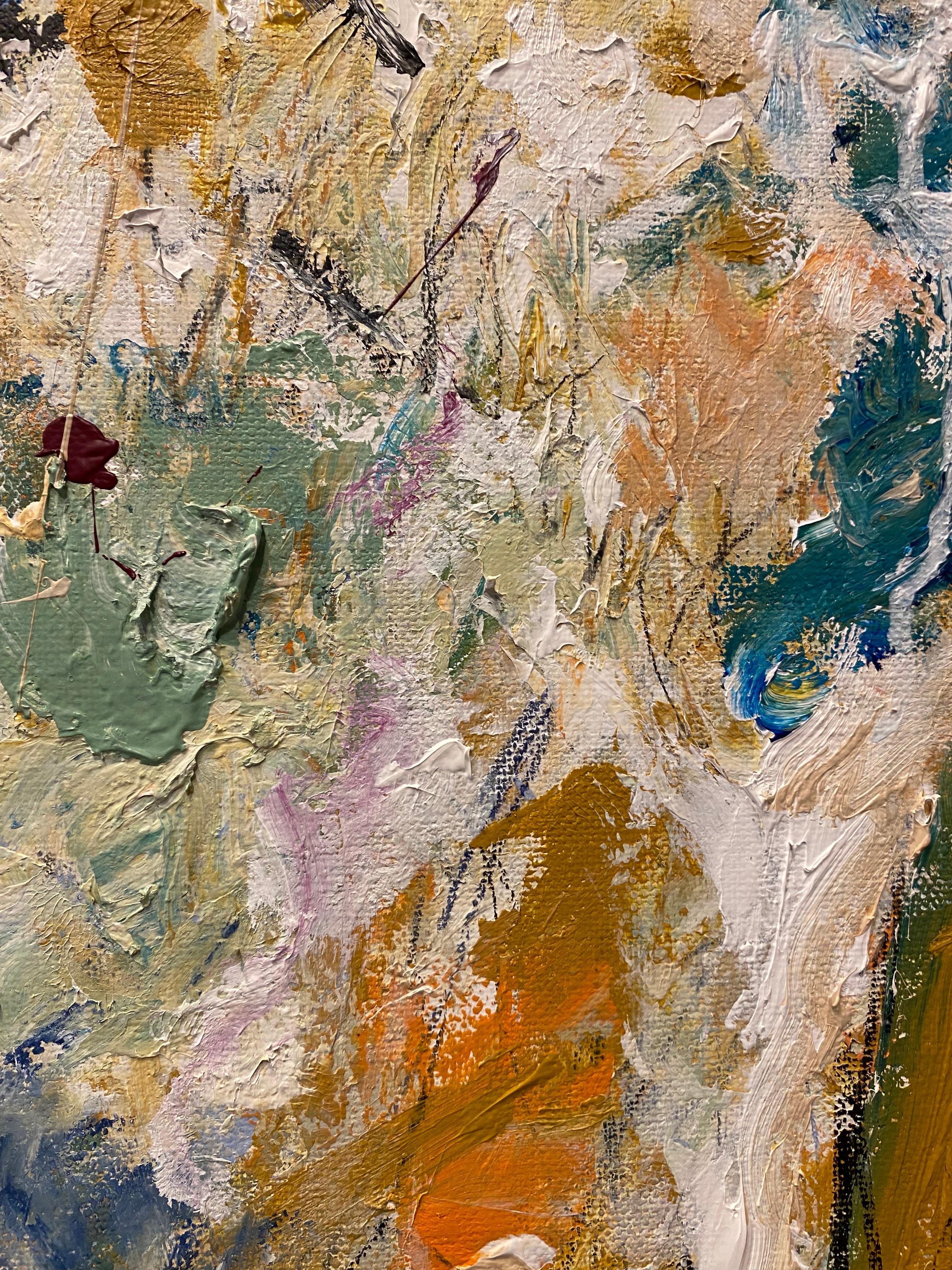 Illuminazione, fiori, colori tenui, blu, beige, arancione, Cy Twombley, natura in vendita 3