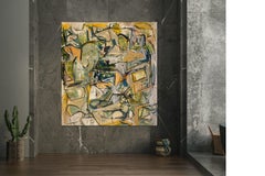 Large abstract painting, acrylic and oil paint I Cry Because I miss You