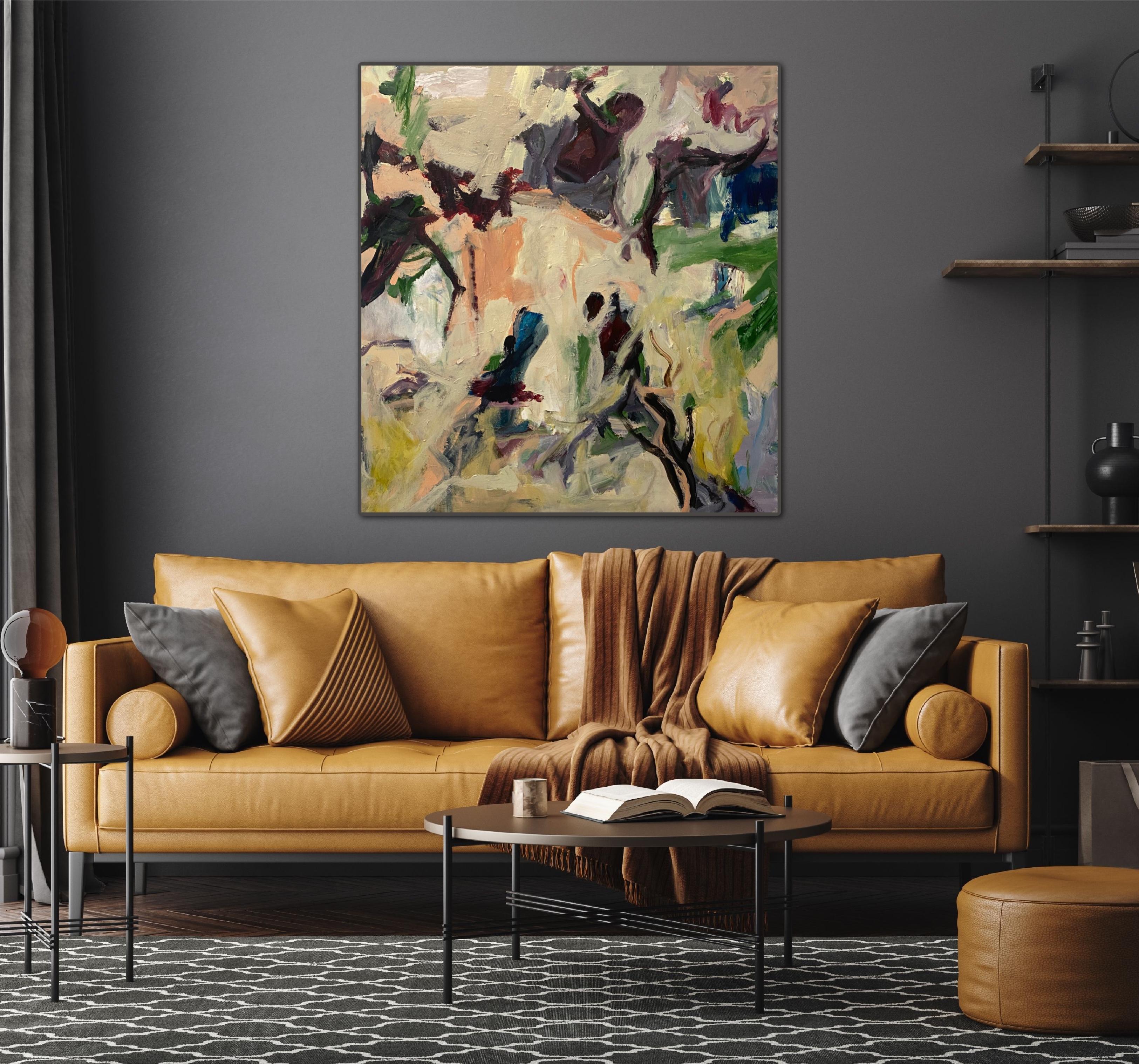 Pigre giornate estive natura natura astratta  rosa  beige - Painting Espressionismo astratto di Lloyd Tabing