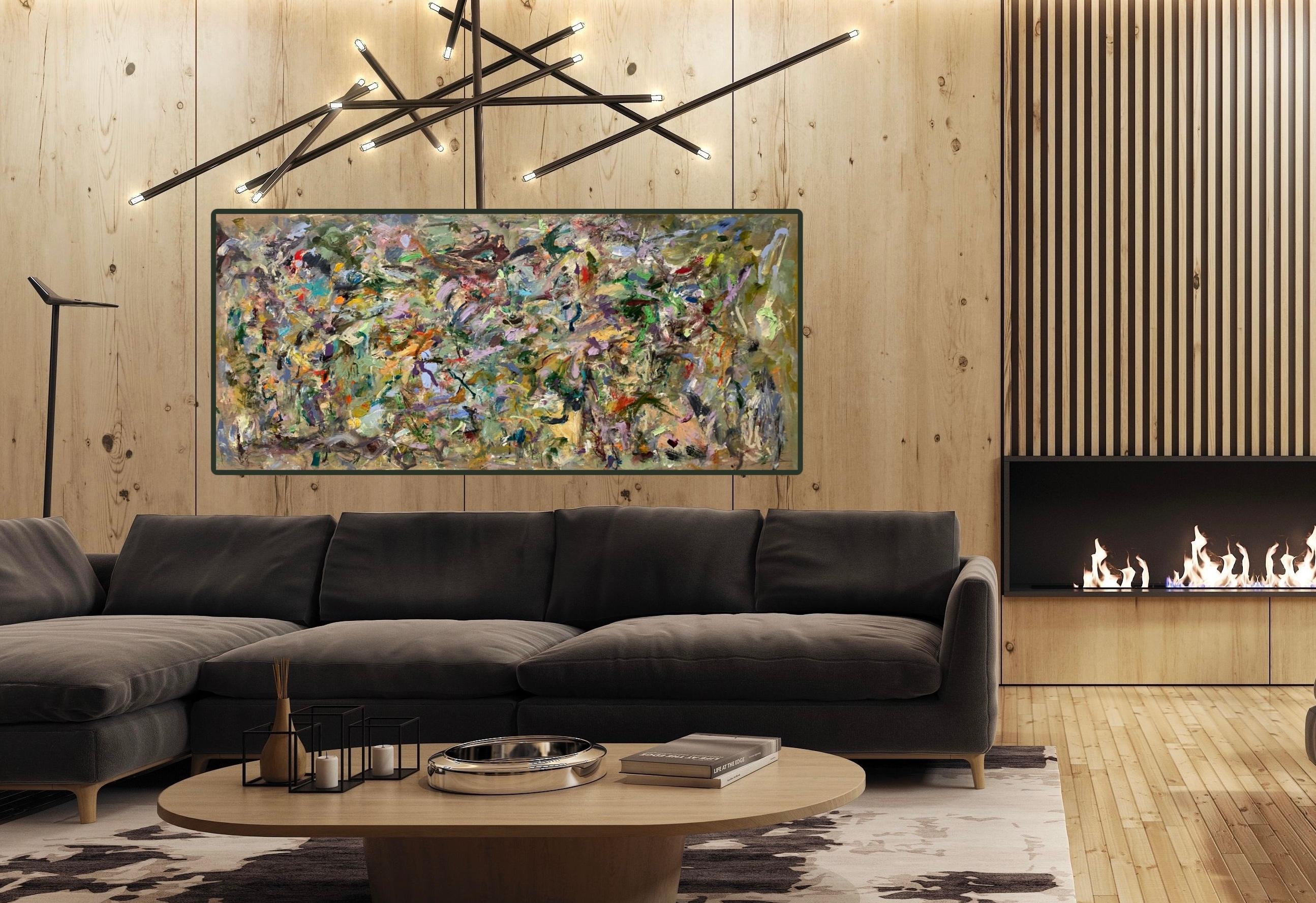 La vida no tiene reglas, púrpura, Joan Mitchell, contemporáneo, abstracto, expresionismo - Painting de Lloyd Tabing