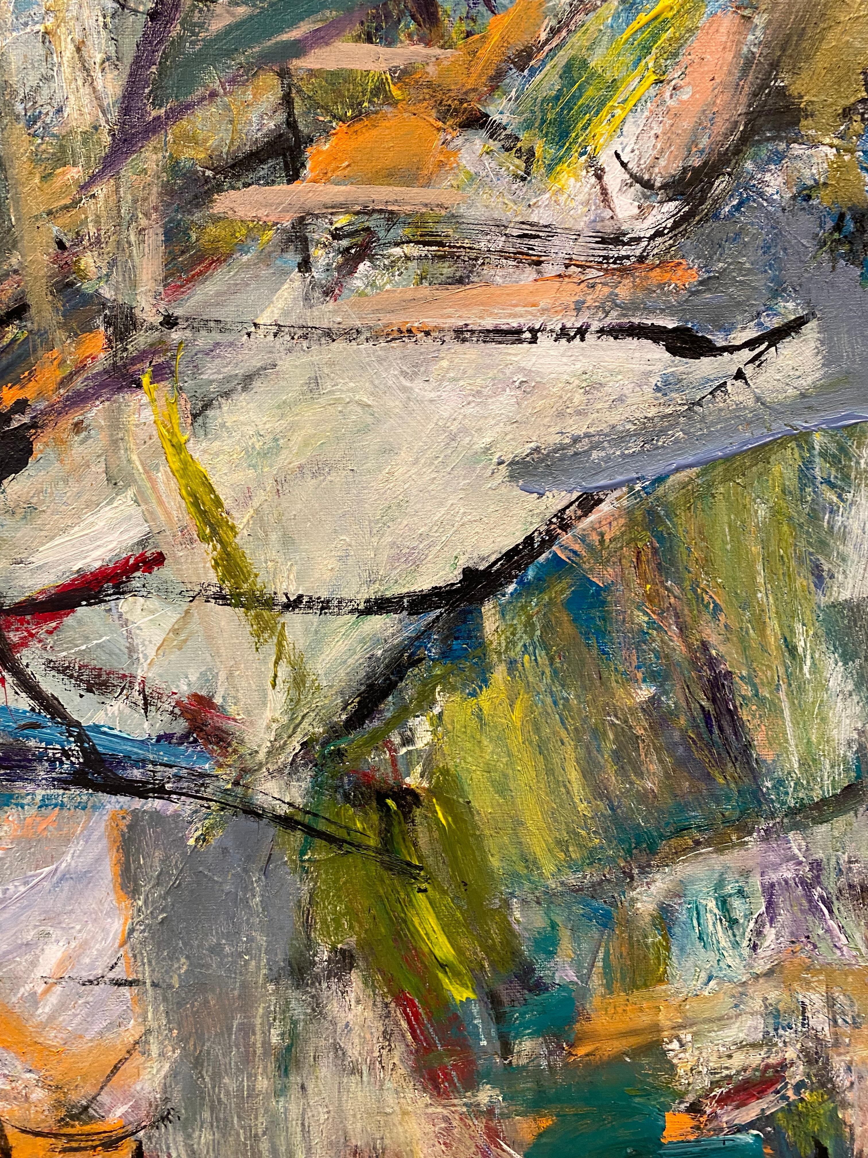 Life Is Not Fiction, cubism, contemporary, de Kooning, large painting For Sale 2
